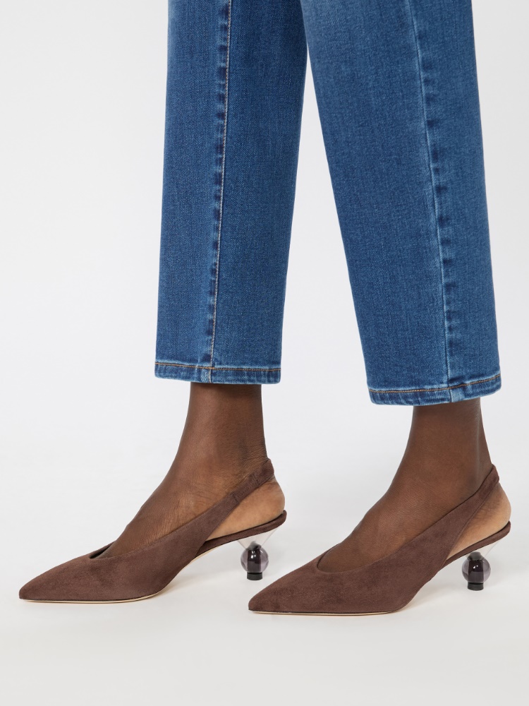 Slingbacks in suede - CHOCOLATE - Weekend Max Mara - 8