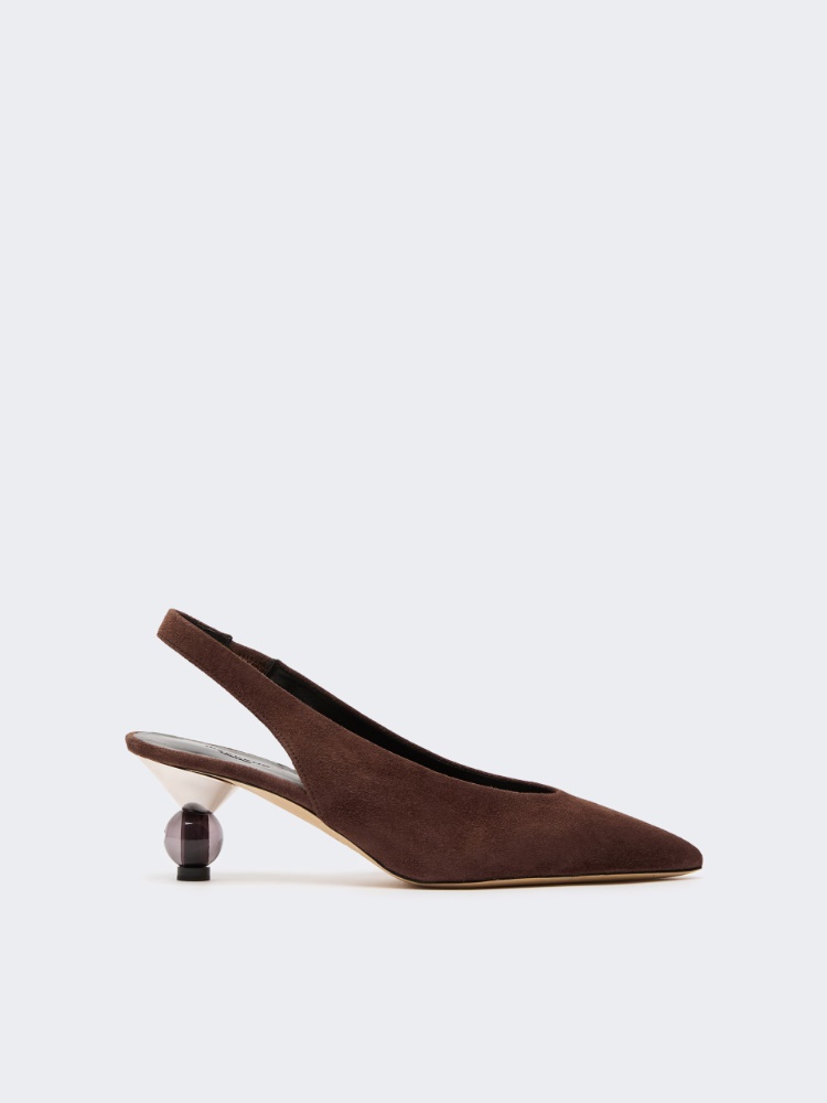 Slingbacks in suede - CHOCOLATE - Weekend Max Mara