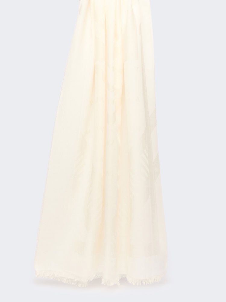 Jacquard wool and modal stole - WHITE - Weekend Max Mara
