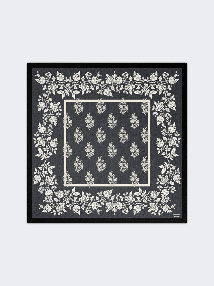 Printed silk twill scarf - MIDNIGHTBLUE - Weekend Max Mara
