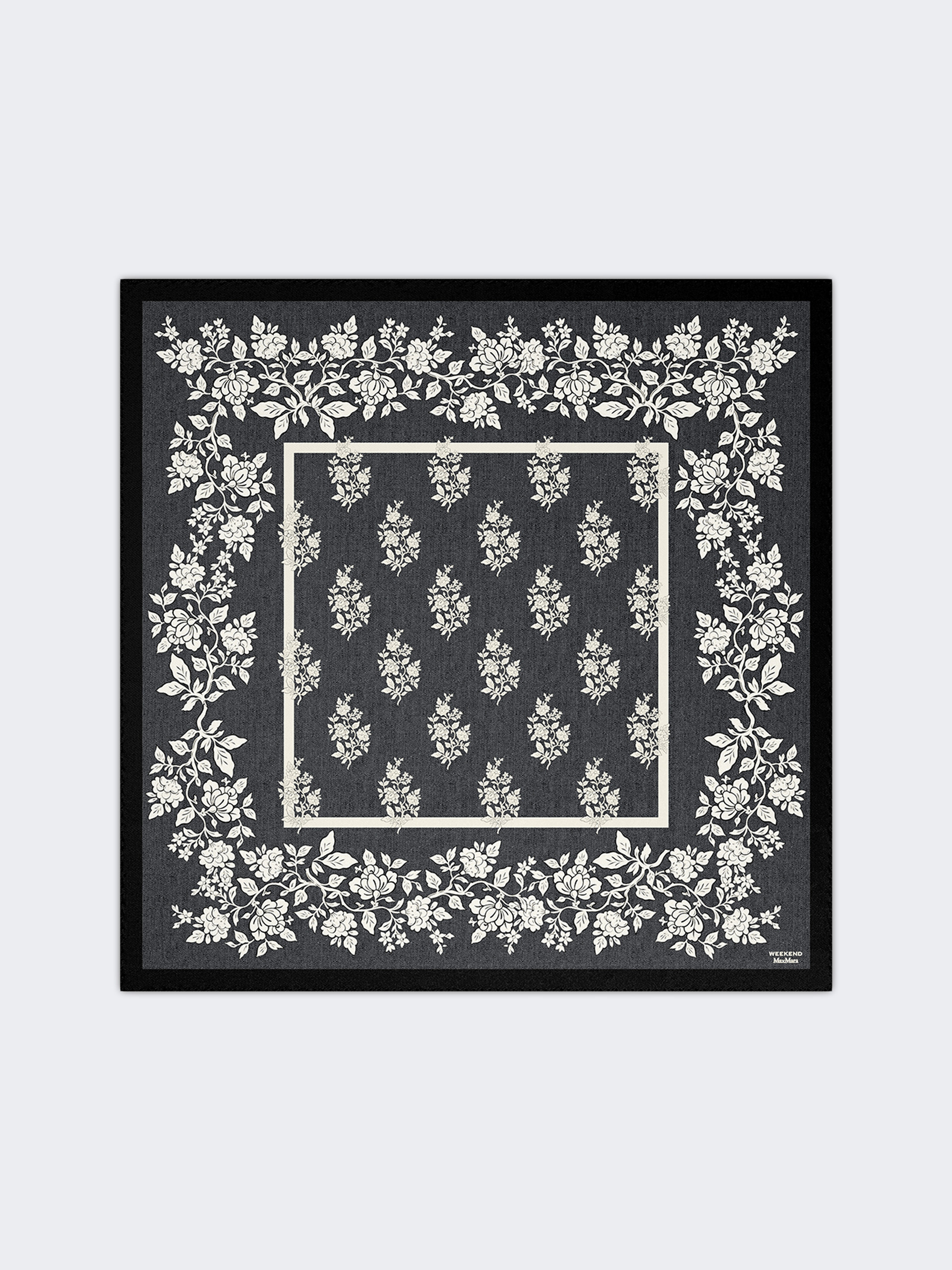 Printed silk twill scarf - MIDNIGHTBLUE - Weekend Max Mara