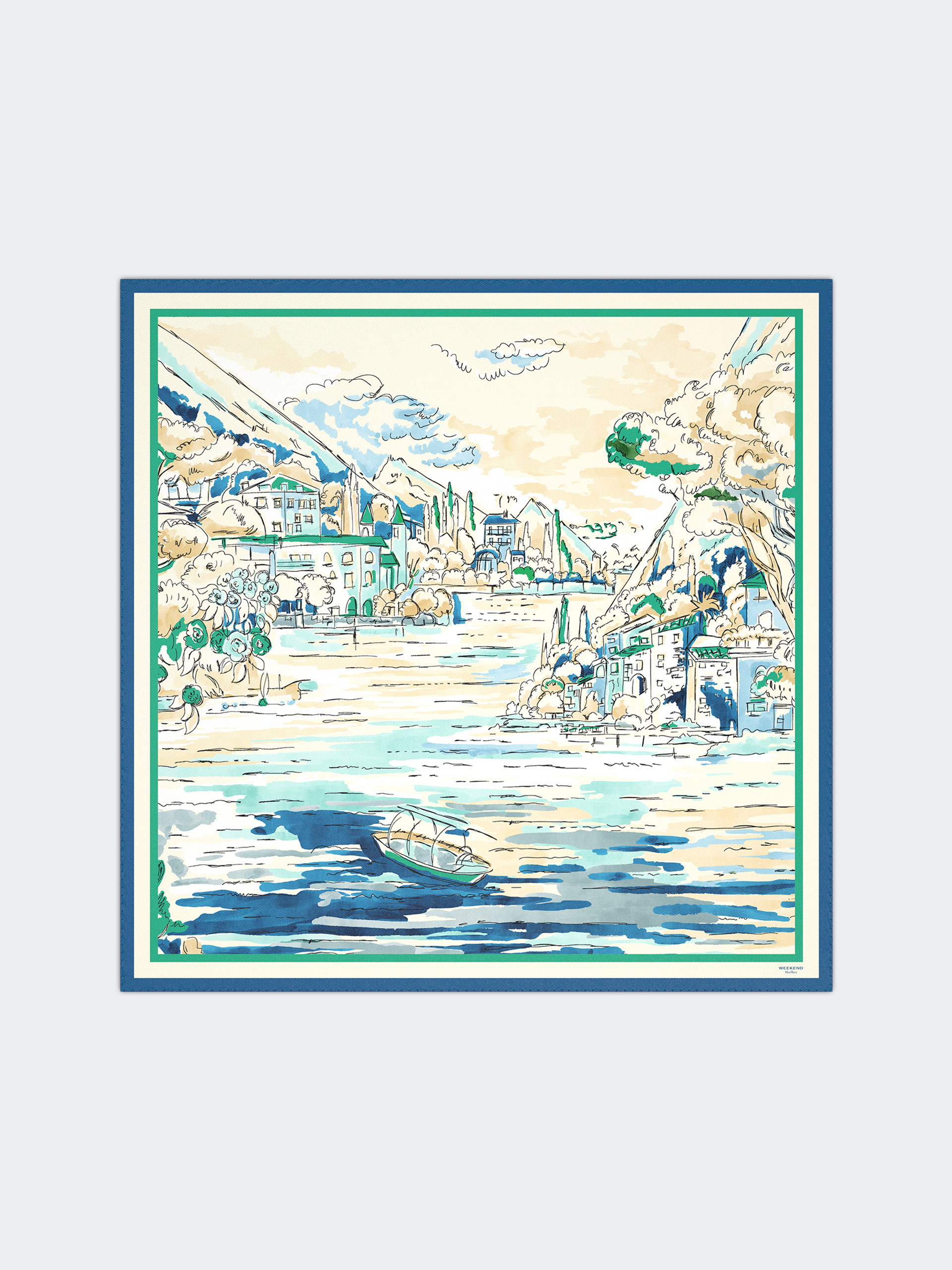 Printed silk foulard - CHINA BLUE - Weekend Max Mara