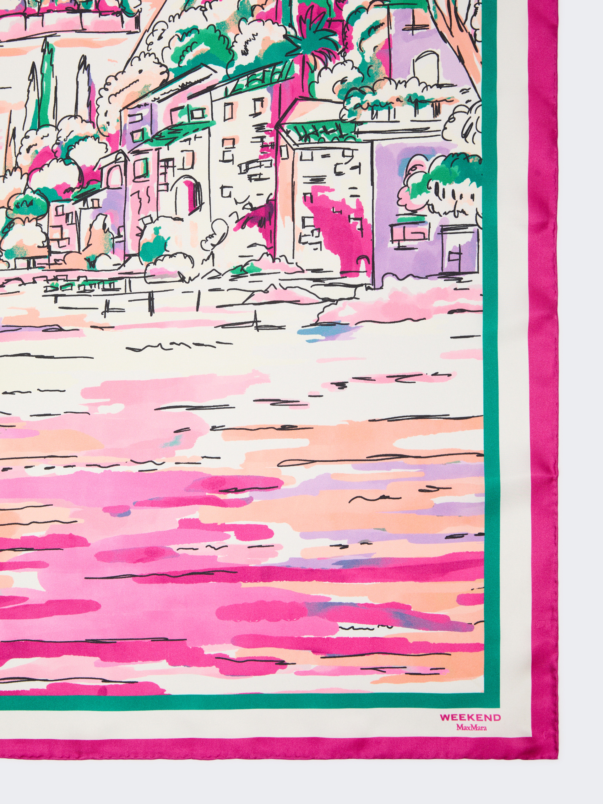 Printed silk foulard - PINK - Weekend Max Mara - 2