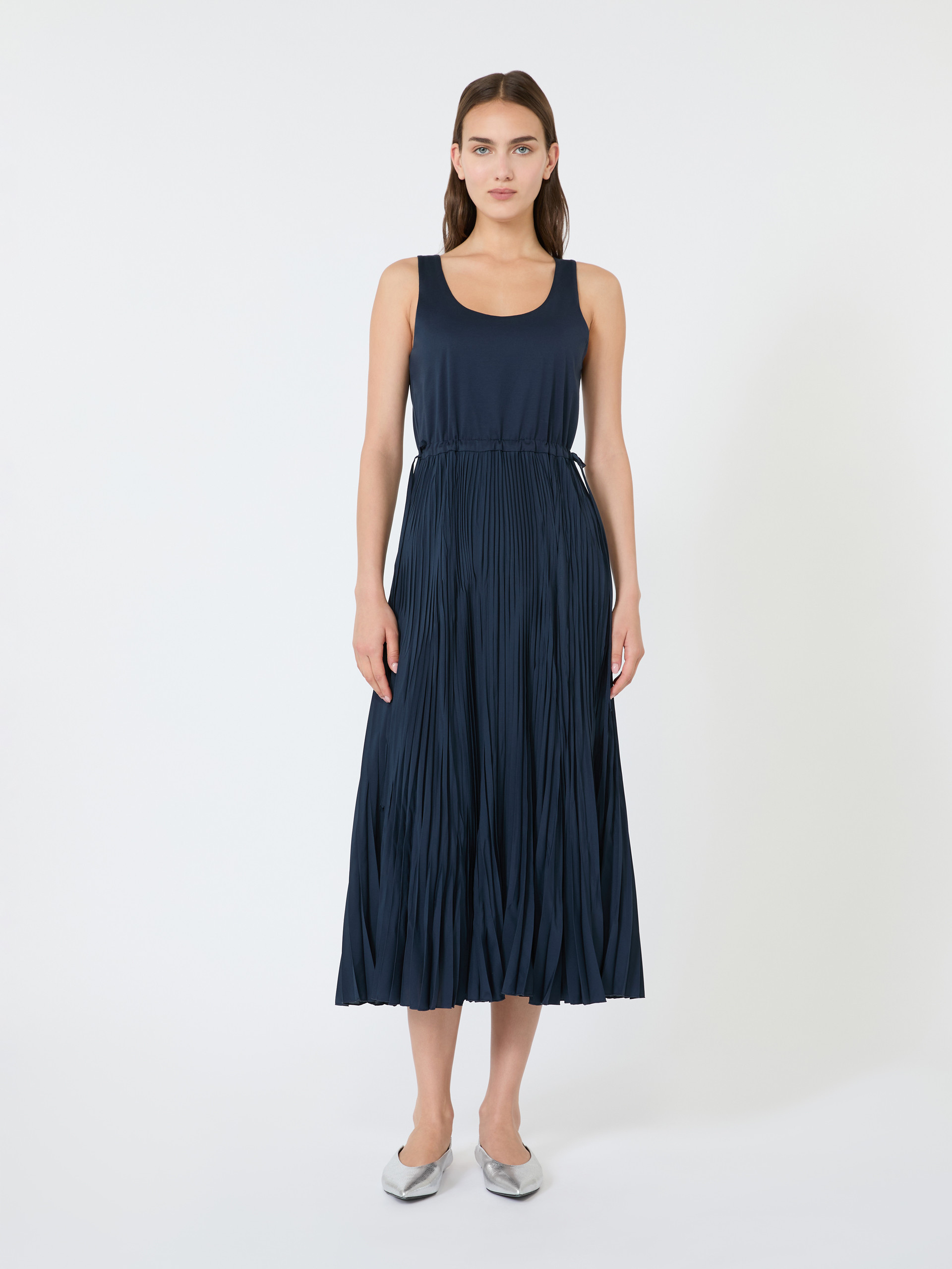 Jersey dress with a plissé-pleated skirt - Weekend Max Mara - 2