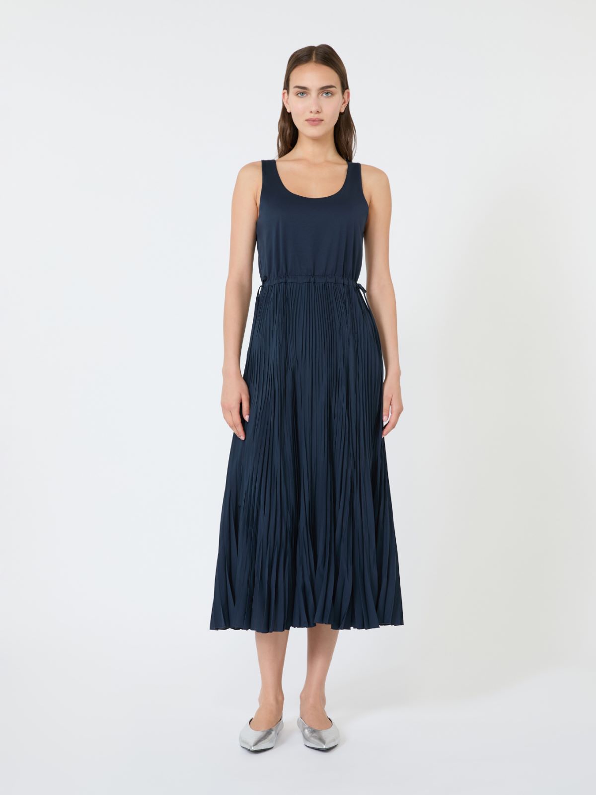 Jersey dress with a plissé-pleated skirt - Weekend Max Mara - 2