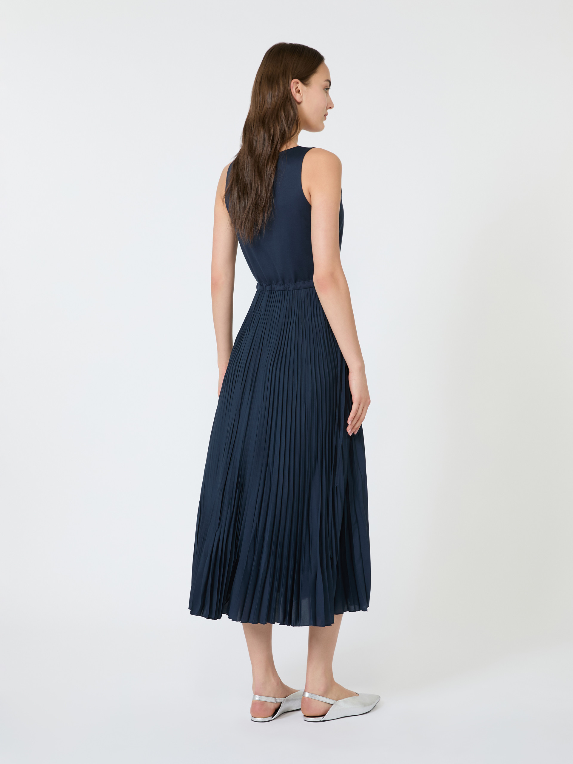 Jersey dress with a plissé-pleated skirt - Weekend Max Mara - 3