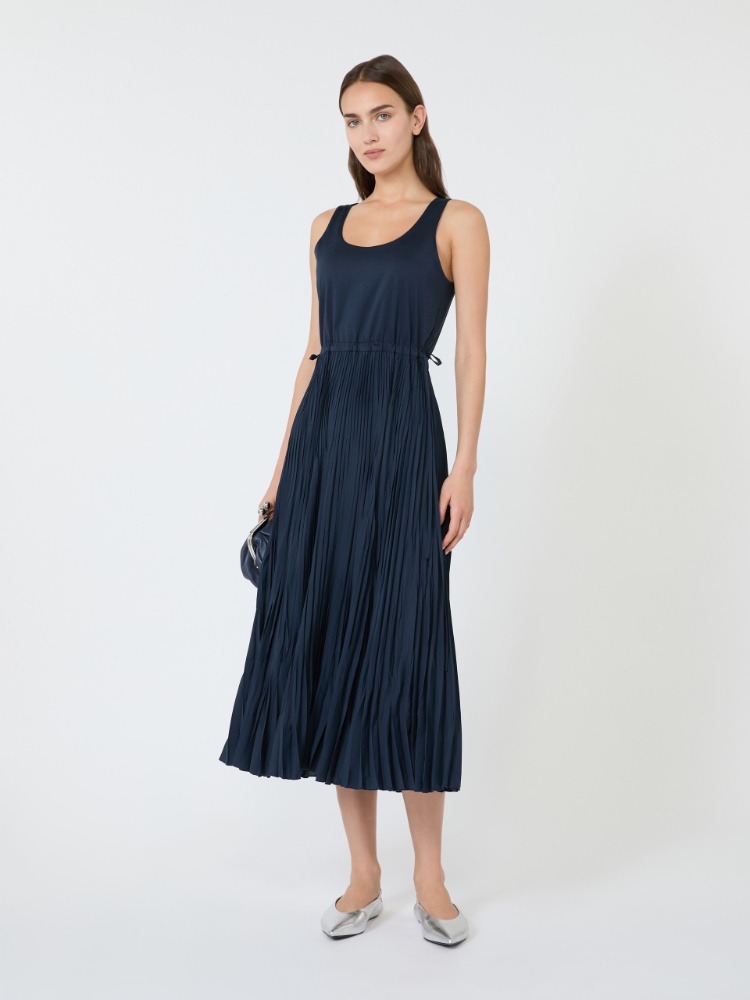 Jersey dress with a plissé-pleated skirt - Weekend Max Mara