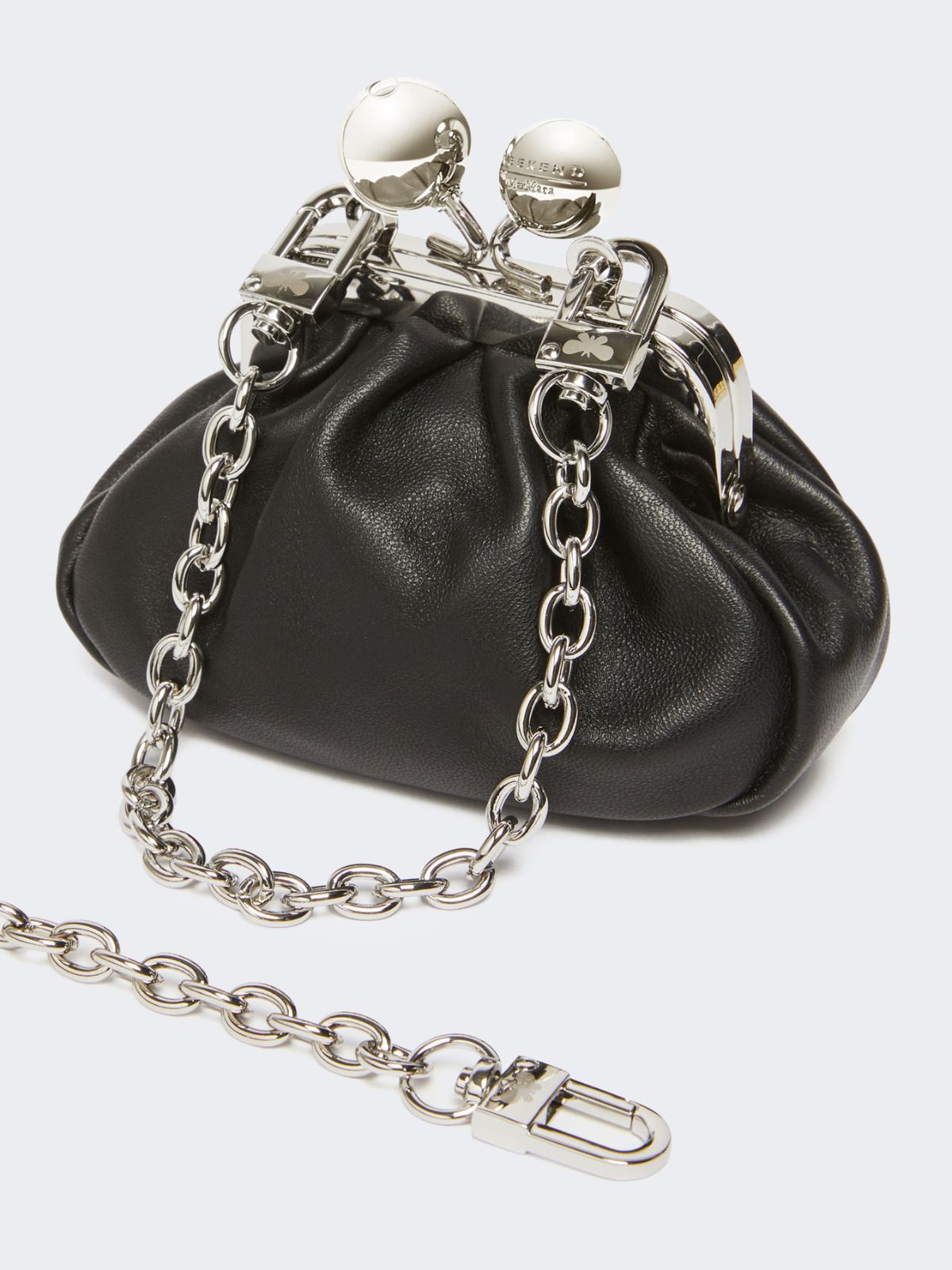 Shiny Nappa leather nano Pasticcino Bag - BLACK - Weekend - 4