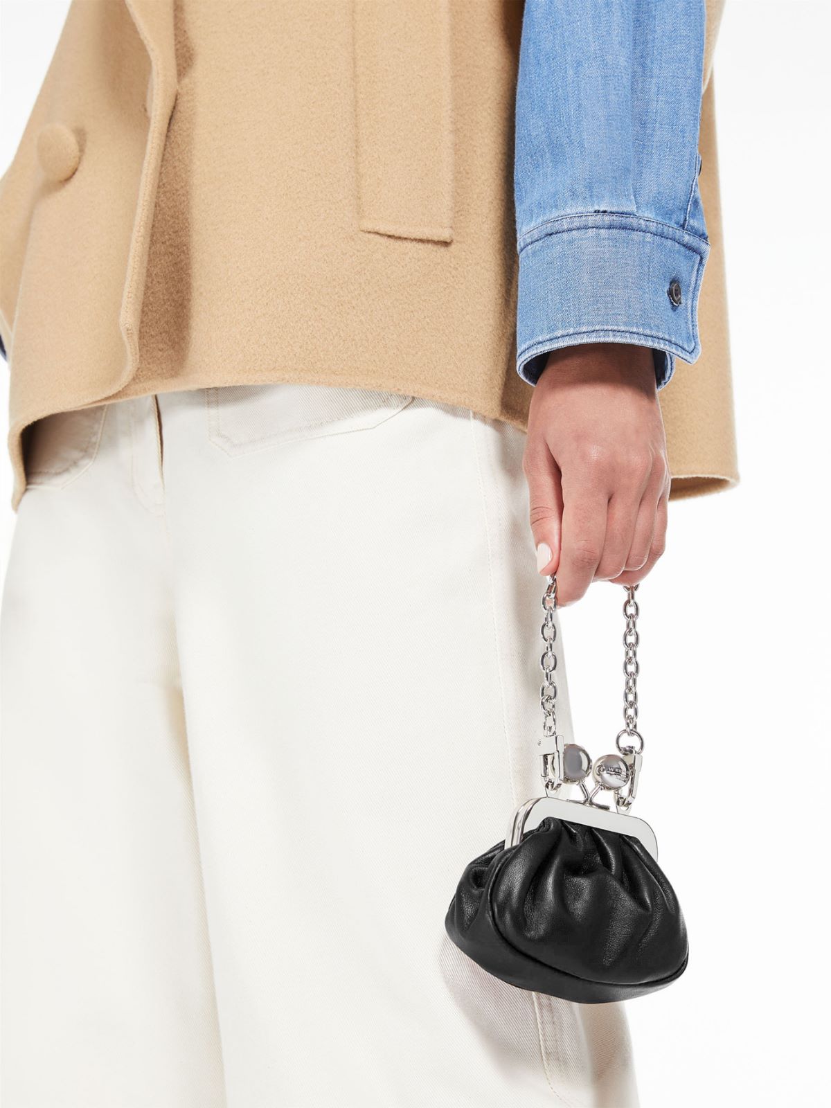 Shiny Nappa leather nano Pasticcino Bag - BLACK - Weekend - 8