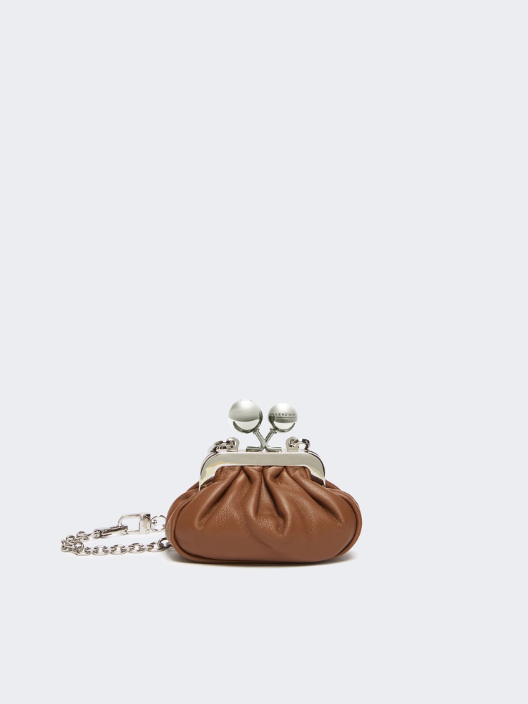 Shiny Nappa leather nano Pasticcino Bag - TOBACCO - Weekend