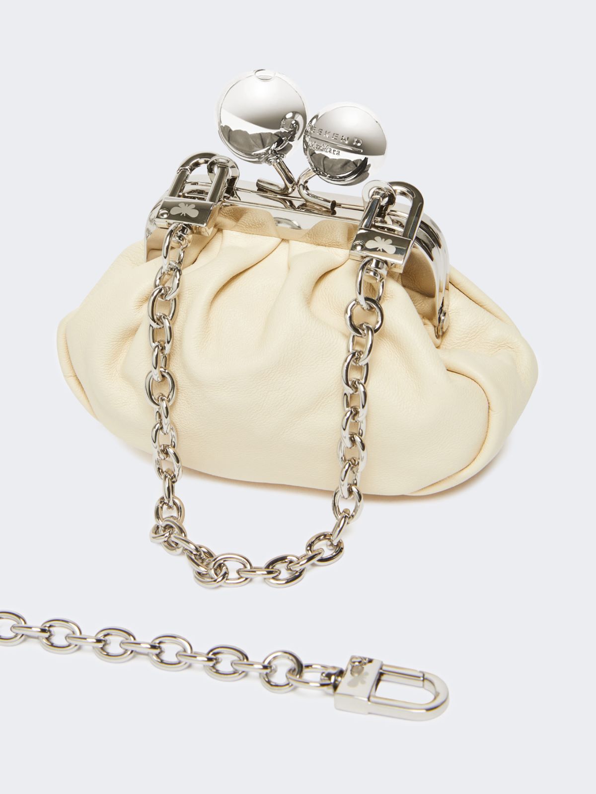 Shiny Nappa leather nano Pasticcino Bag - IVORY - Weekend - 4
