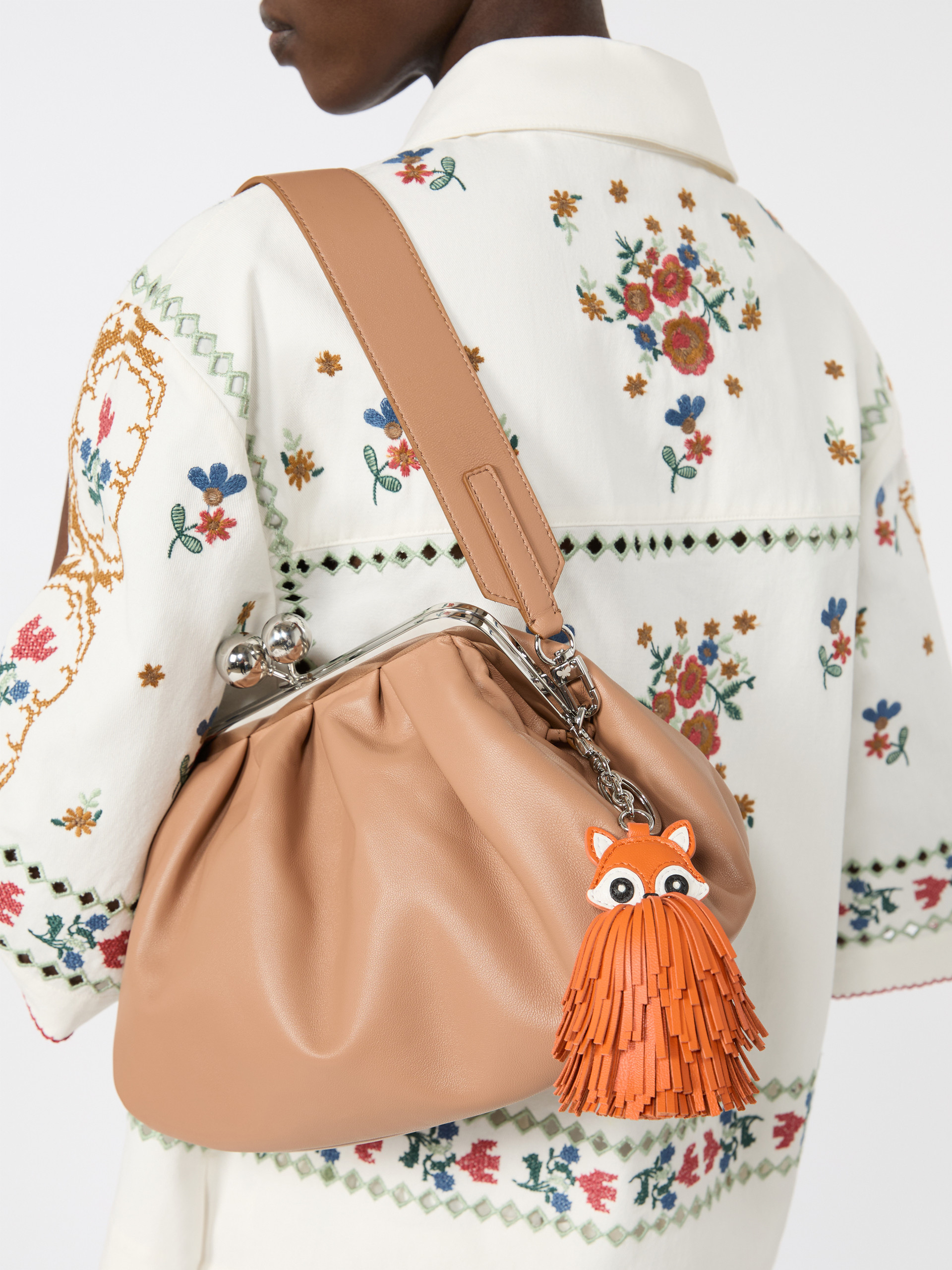 Portachiavi in nappa con frange - ARANCIO - Weekend Max Mara - 4