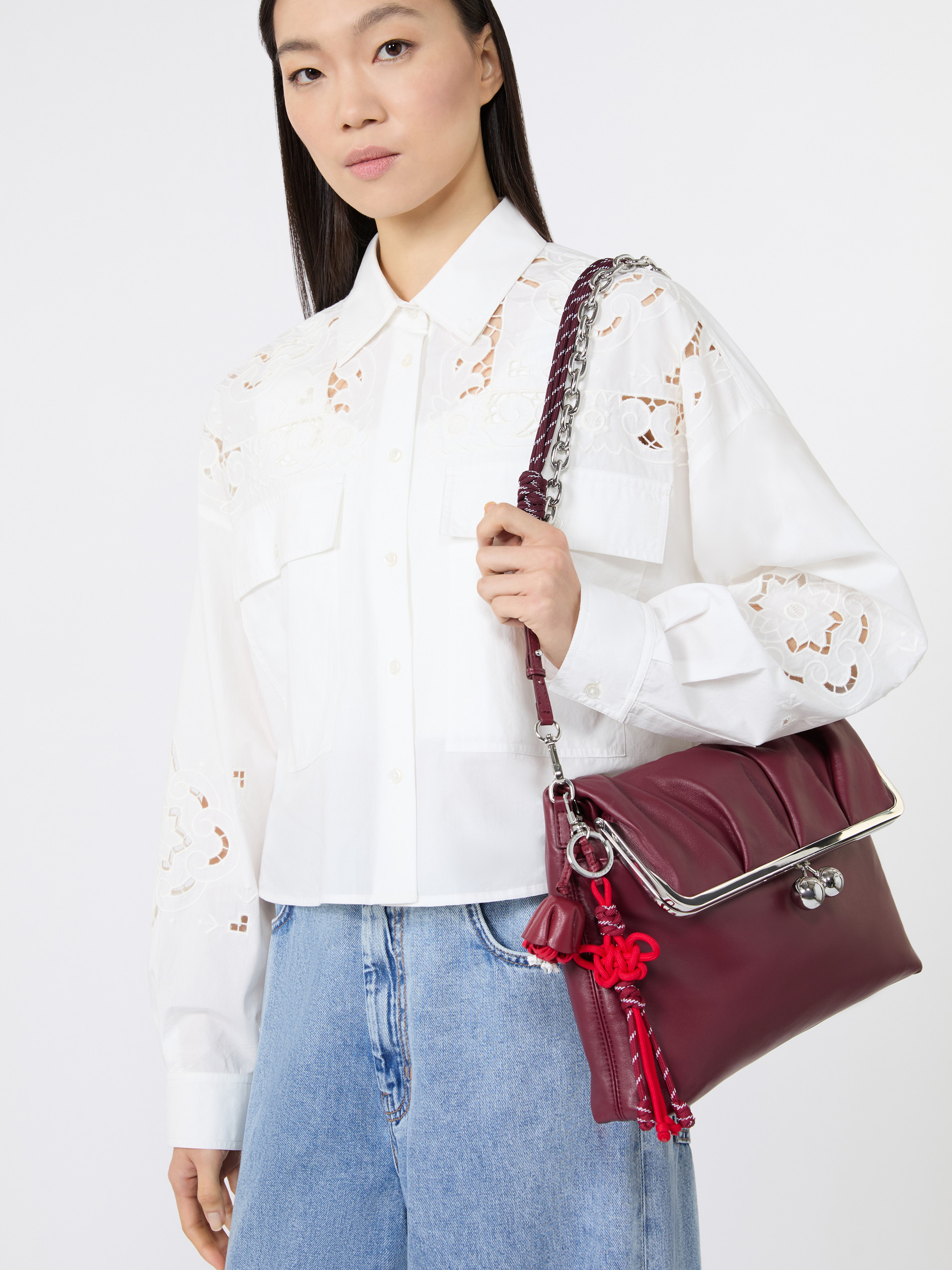 Nappa leather and rope keyring - RED - Weekend Max Mara - 4