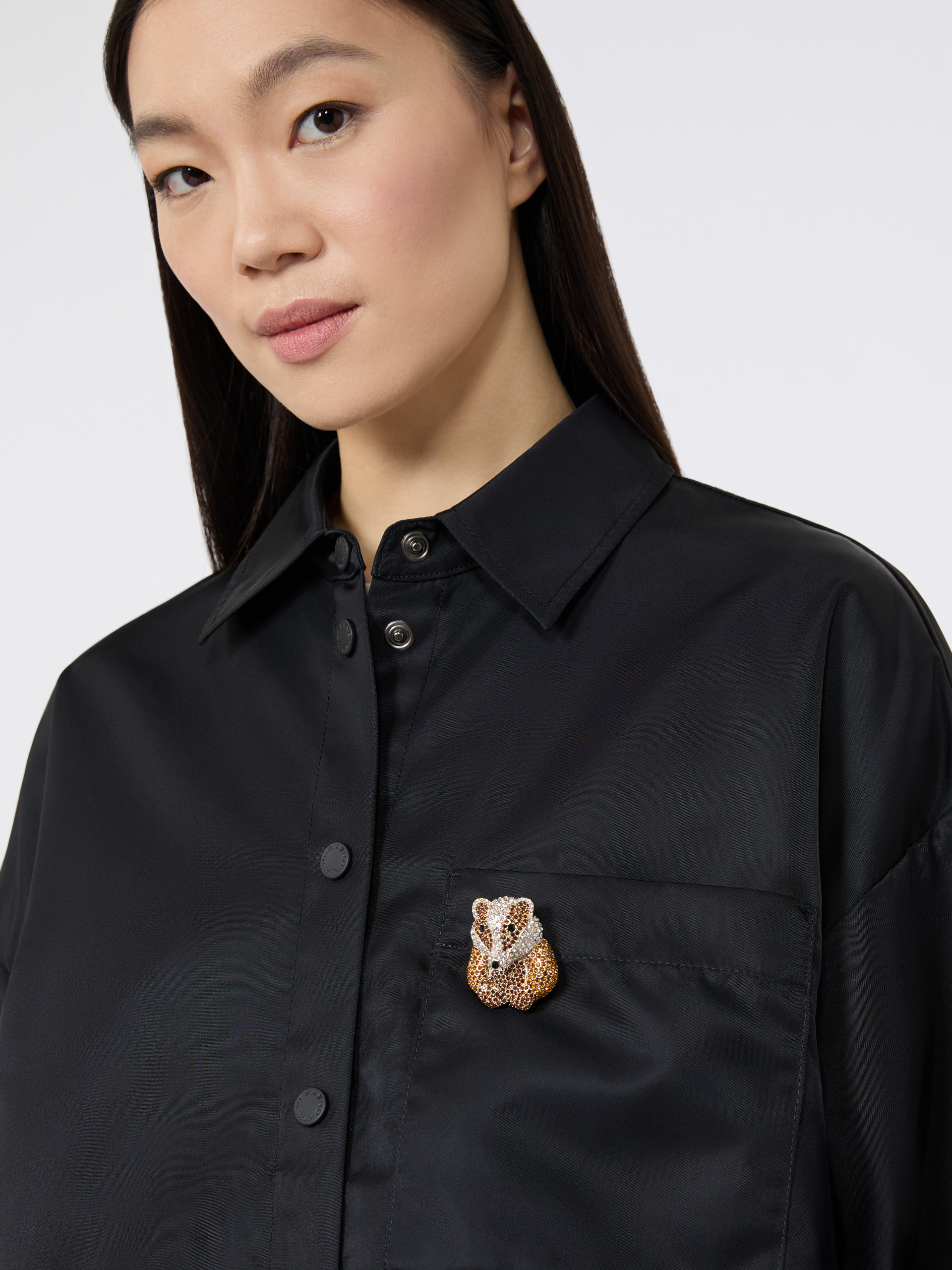 Metal brooch with rhinestones - Weekend Max Mara - 4