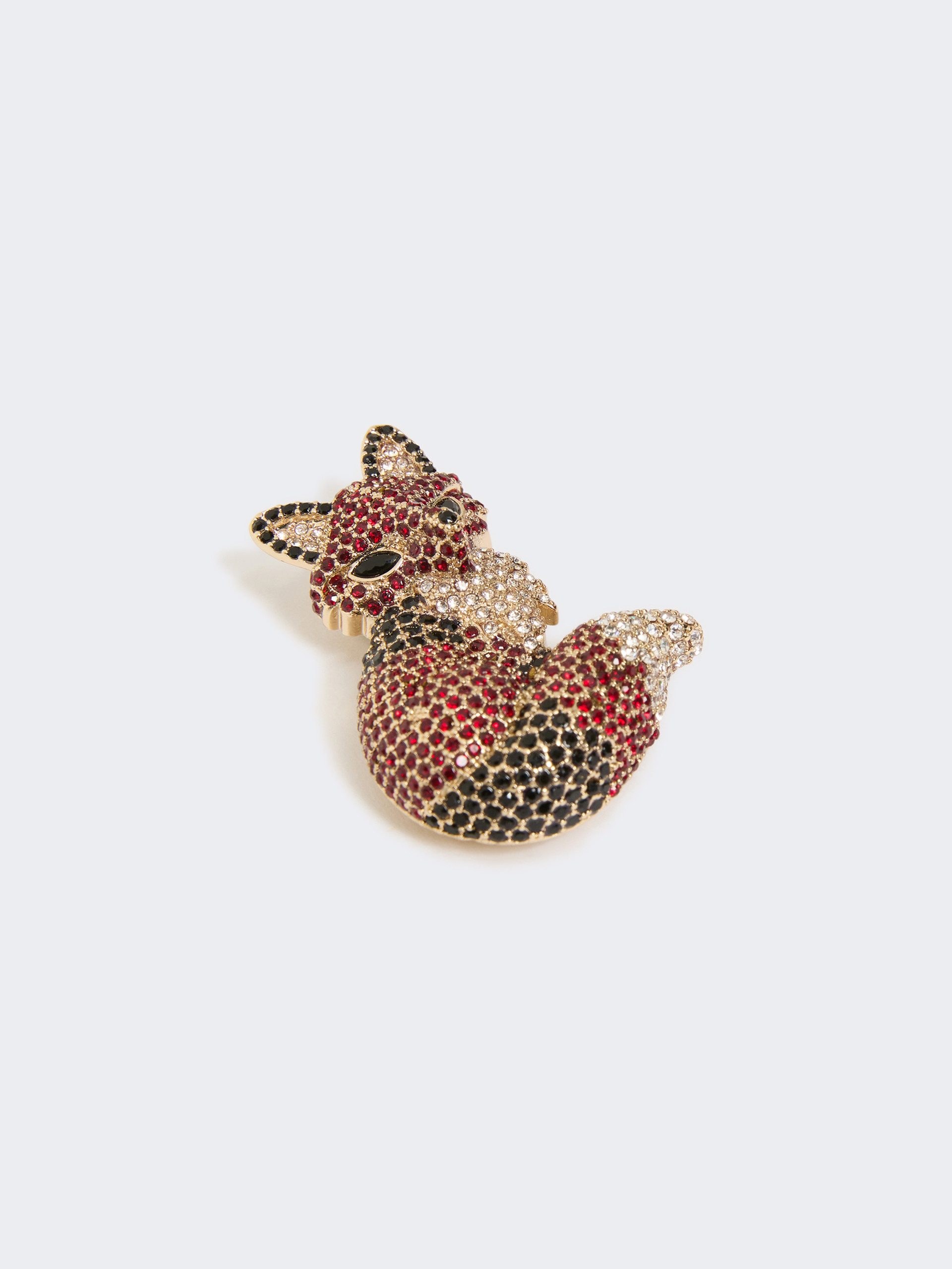 Metal brooch with rhinestones - BROWN - Weekend Max Mara - 3