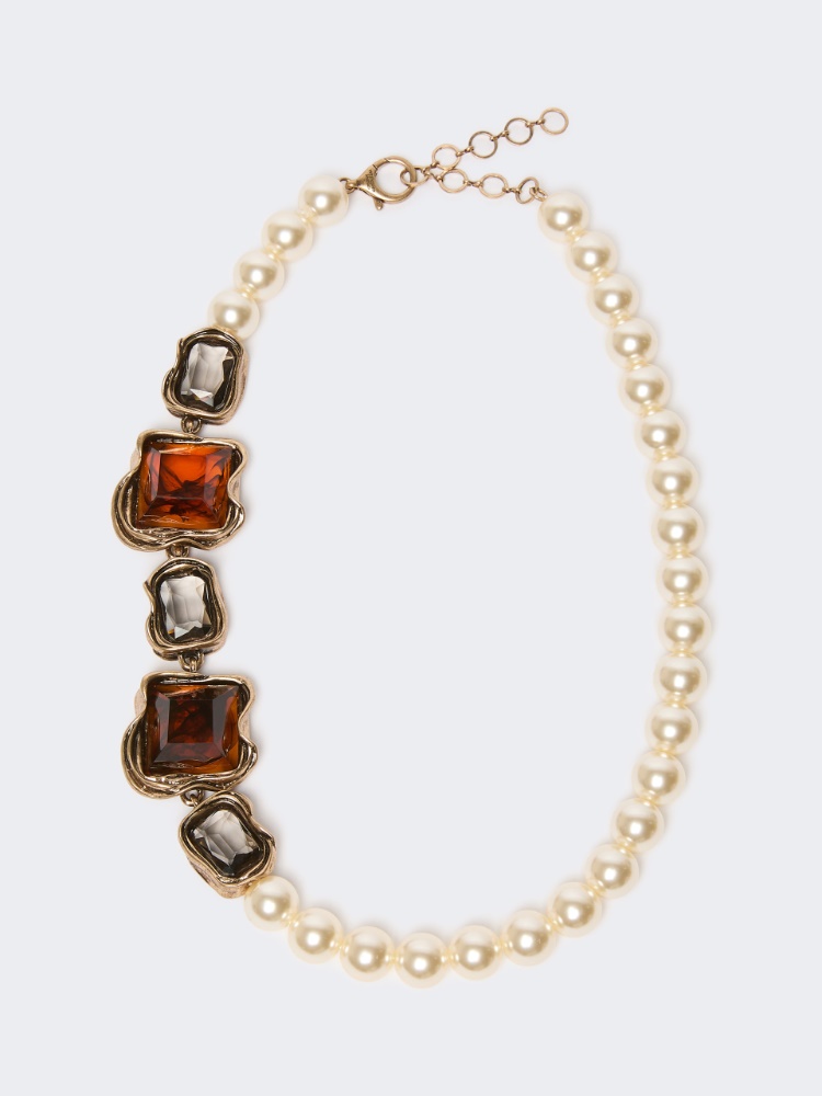 Deco necklace with pearls and gemstones - Weekend Max Mara