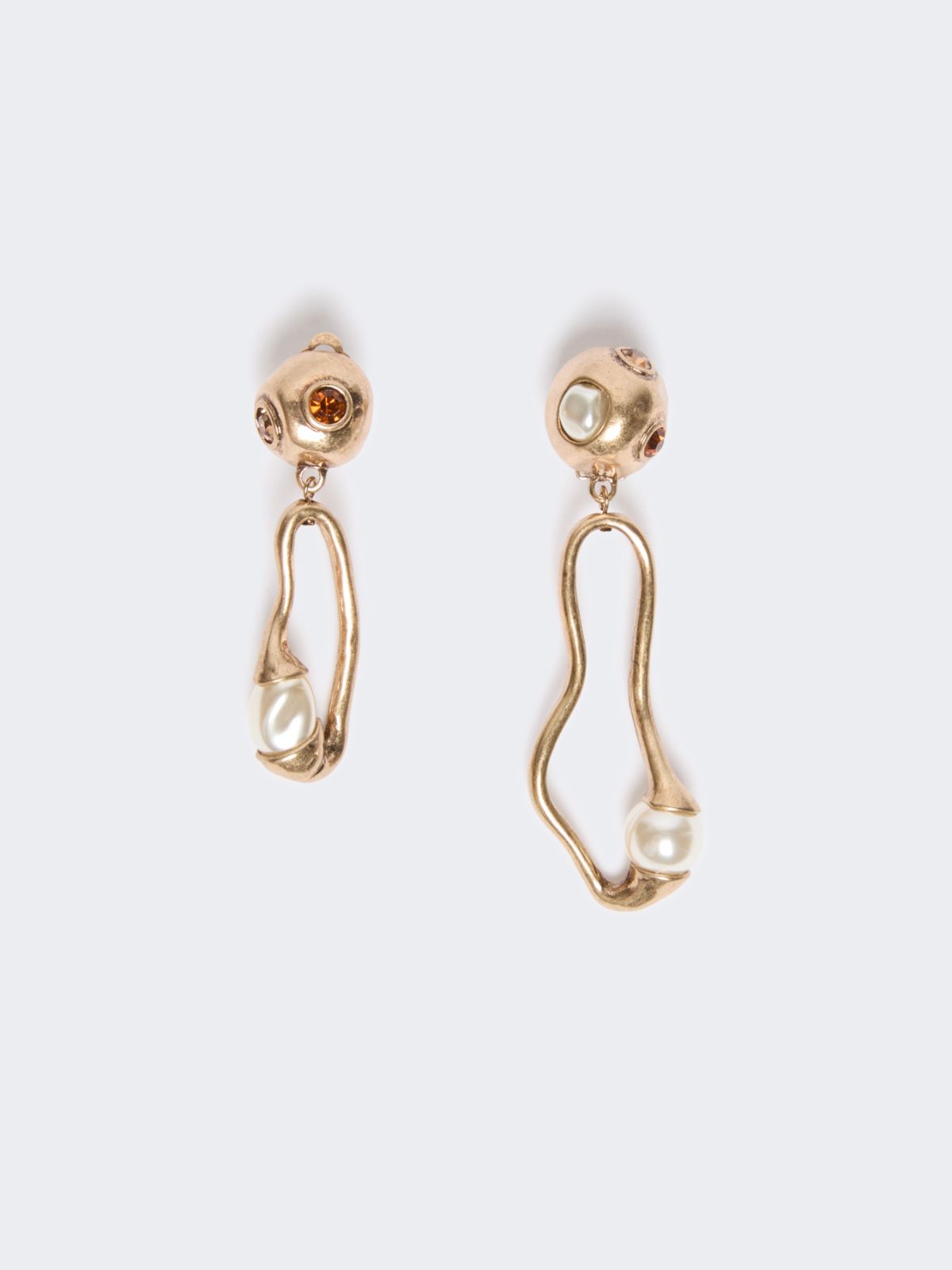 Metal earrings with pendant and beads - GOLD - Weekend Max Mara