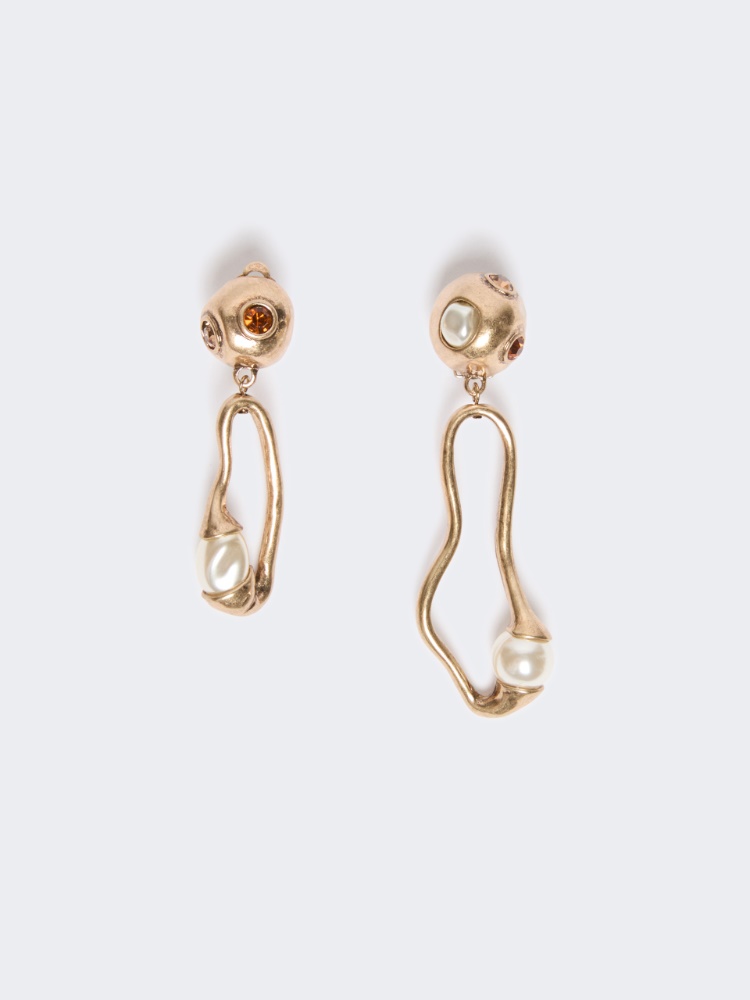 Metal earrings with pendant and beads - GOLD - Weekend Max Mara - 2