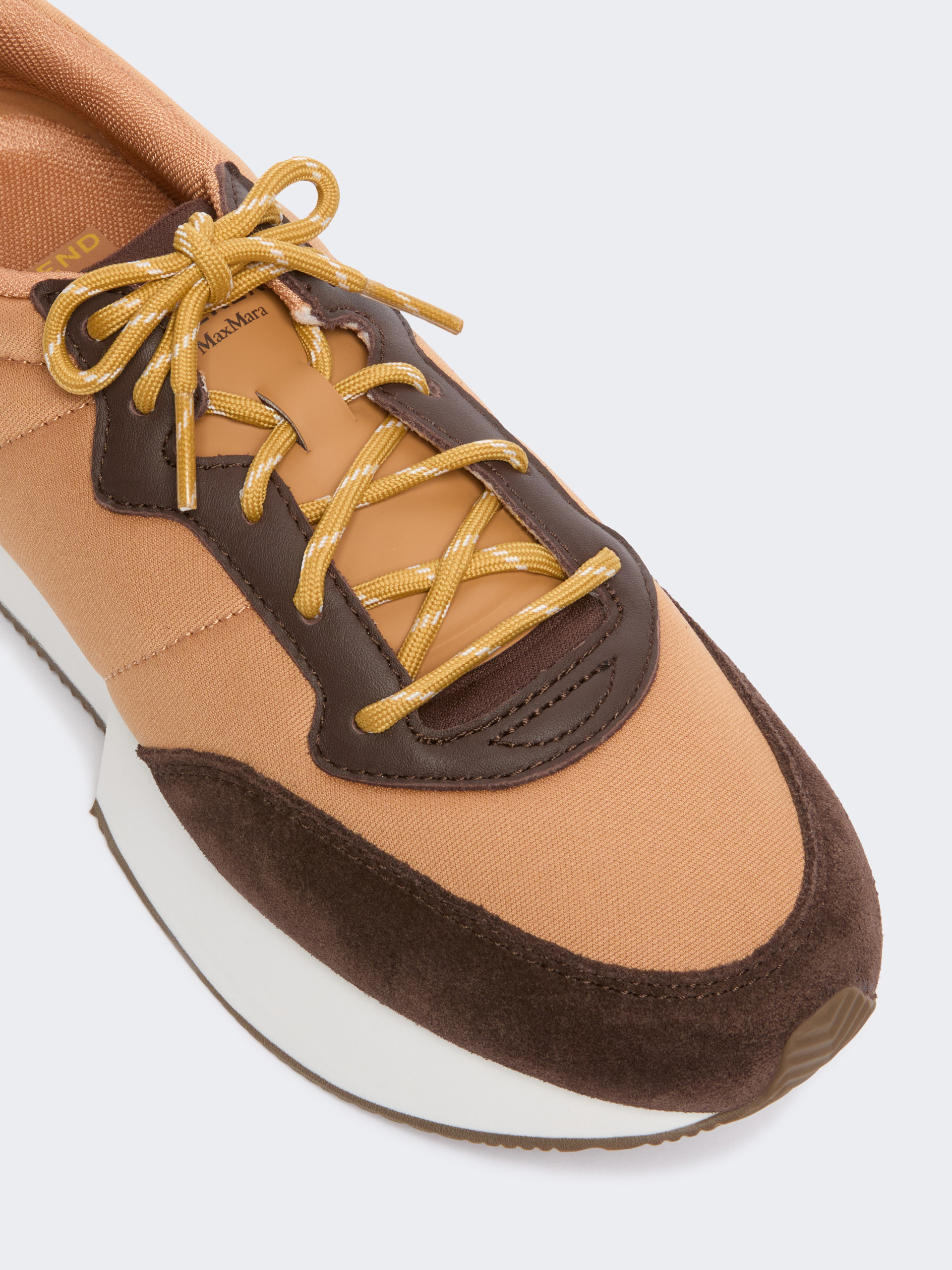 Technical fabric and split-leather trainers - CAMEL - Weekend Max Mara - 4