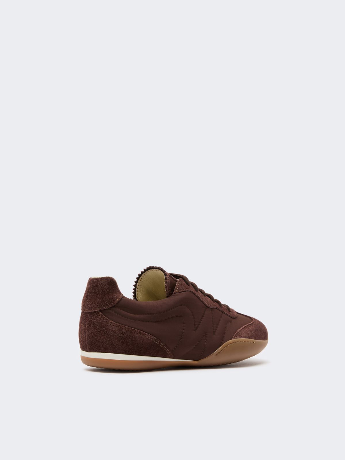 Technical fabric and split-leather flat trainers - BROWN - Weekend Max Mara - 3