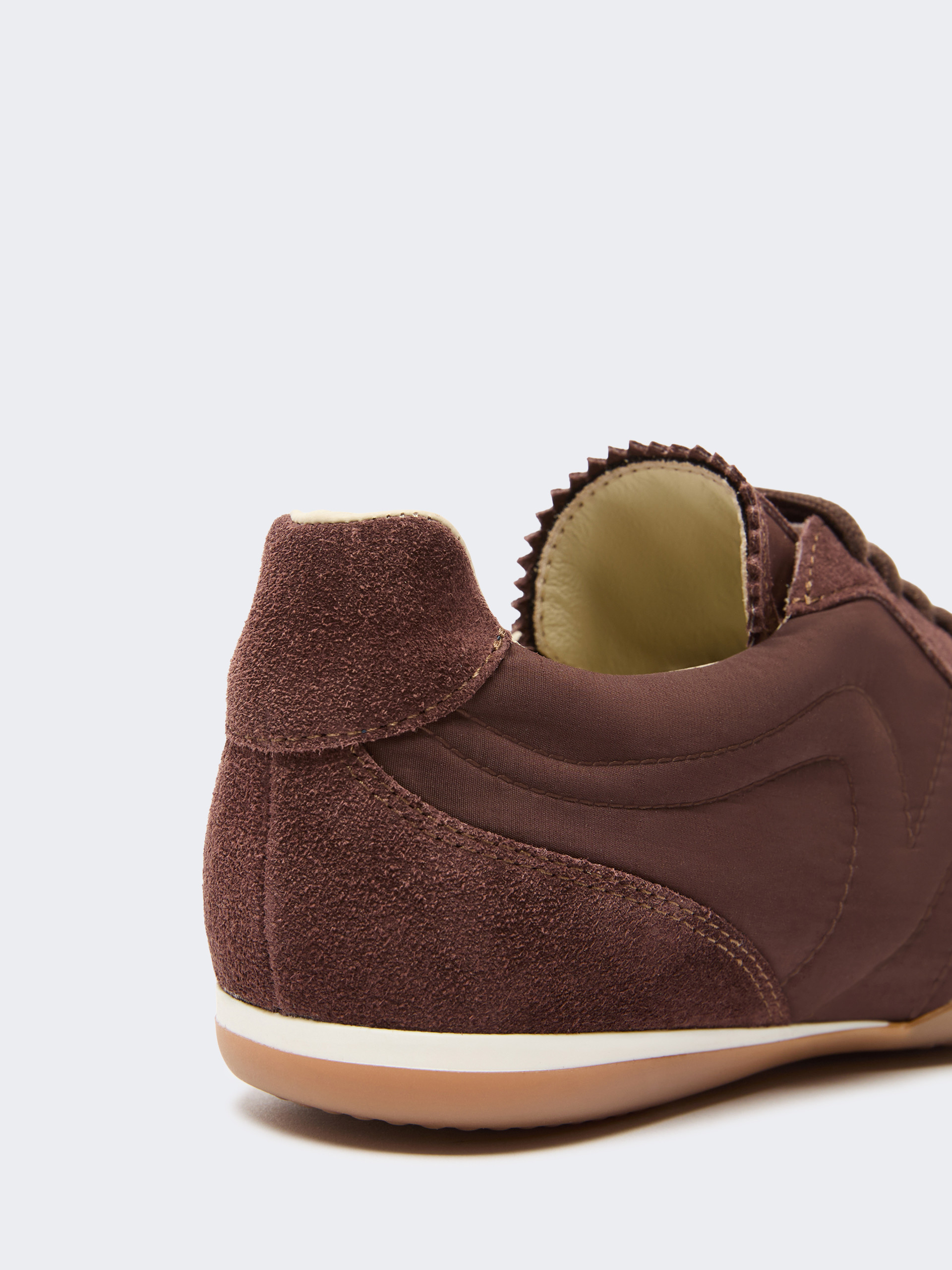 Technical fabric and split-leather flat trainers - BROWN - Weekend Max Mara - 5