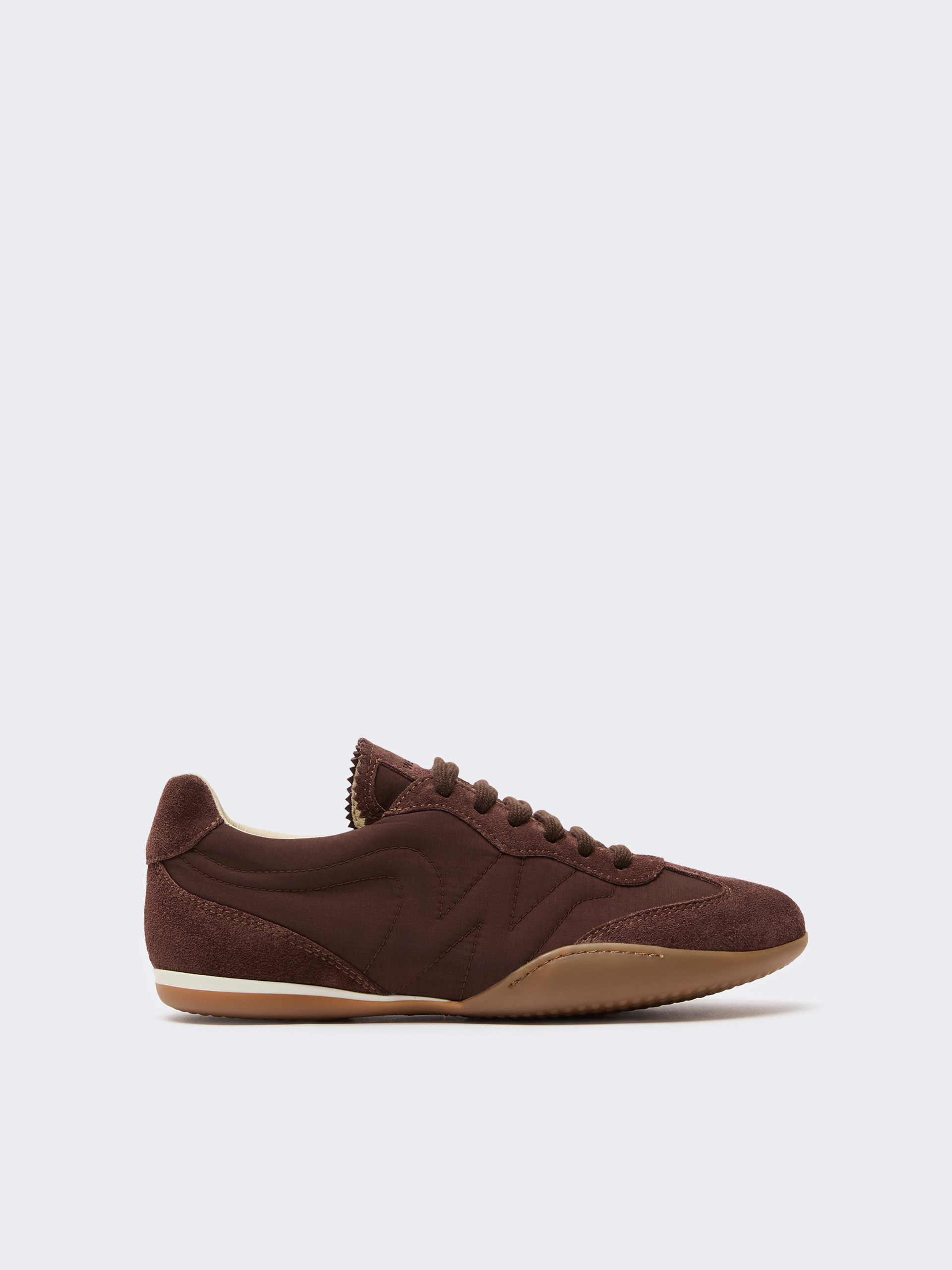 Technical fabric and split-leather flat trainers - BROWN - Weekend Max Mara