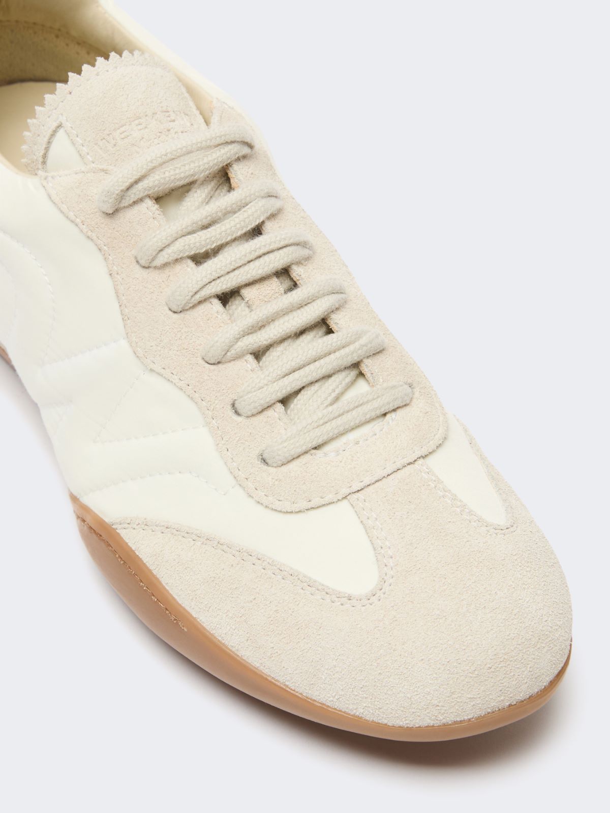 Technical fabric and split-leather flat trainers - WHITE - Weekend Max Mara - 4