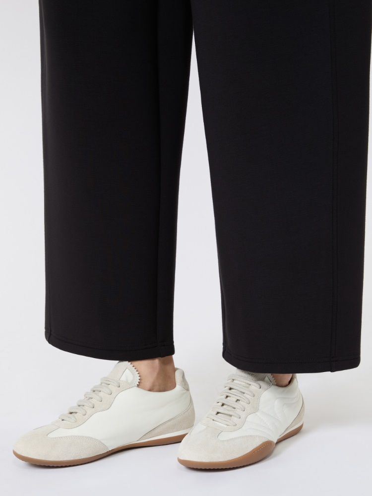 Technical fabric and split-leather flat trainers - WHITE - Weekend Max Mara - 2