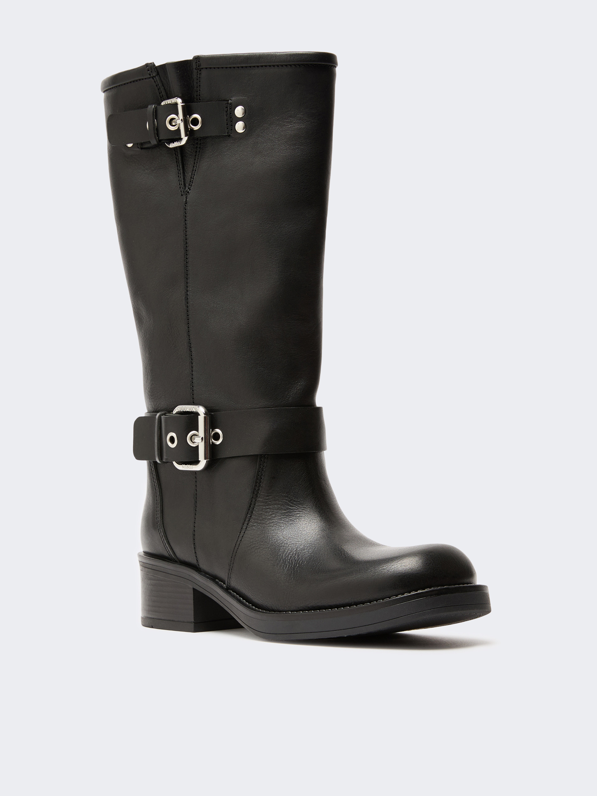 Leather biker boots - BLACK - Weekend Max Mara - 2