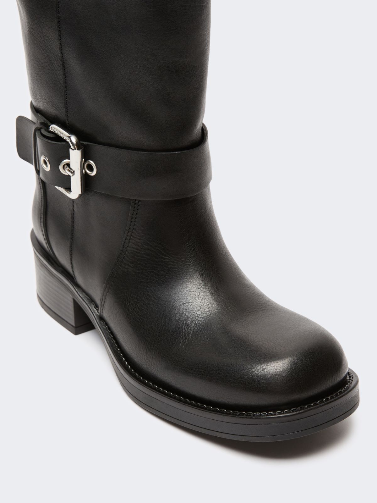 Leather biker boots - BLACK - Weekend Max Mara - 4