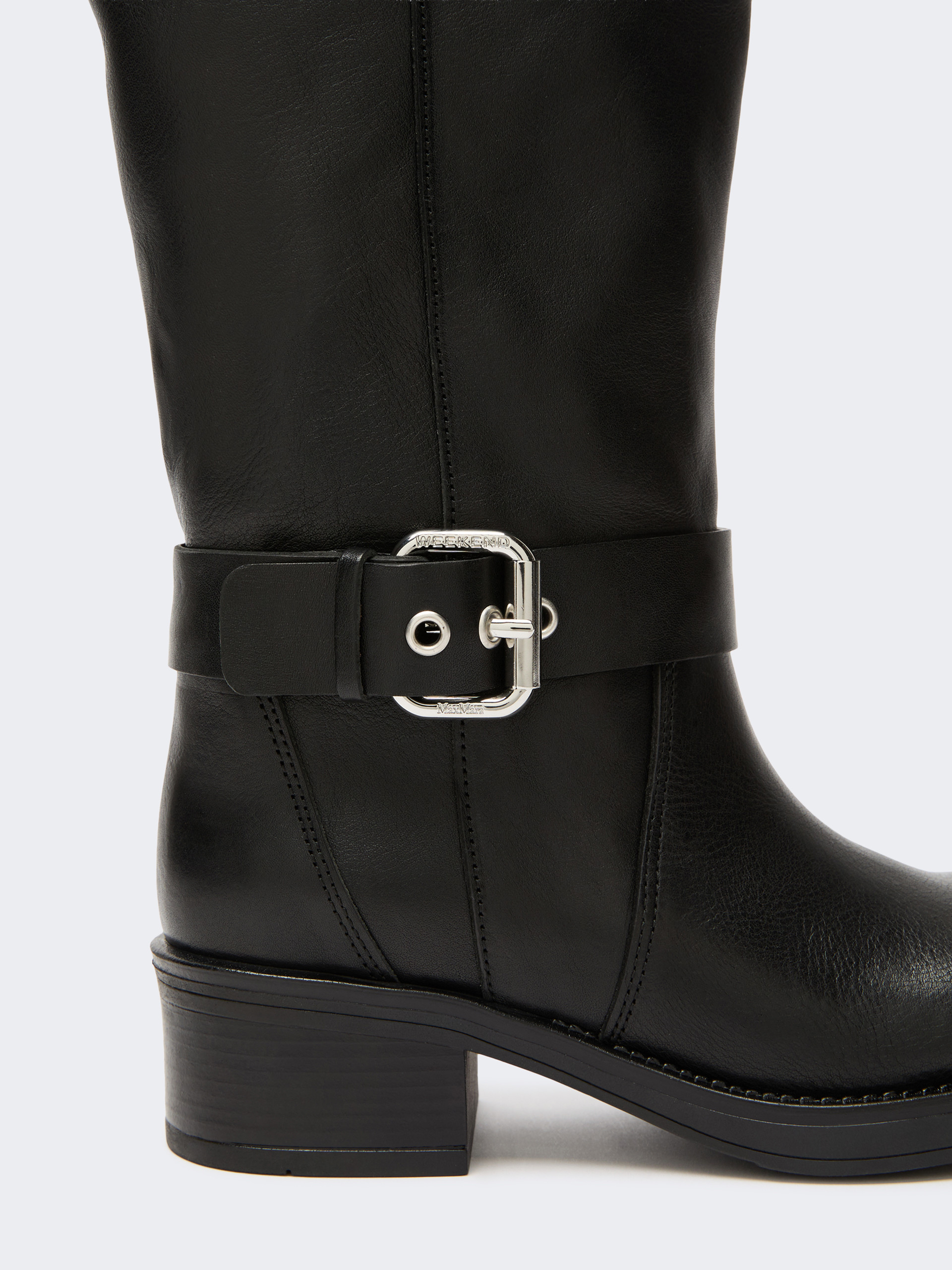 Leather biker boots - BLACK - Weekend Max Mara - 5