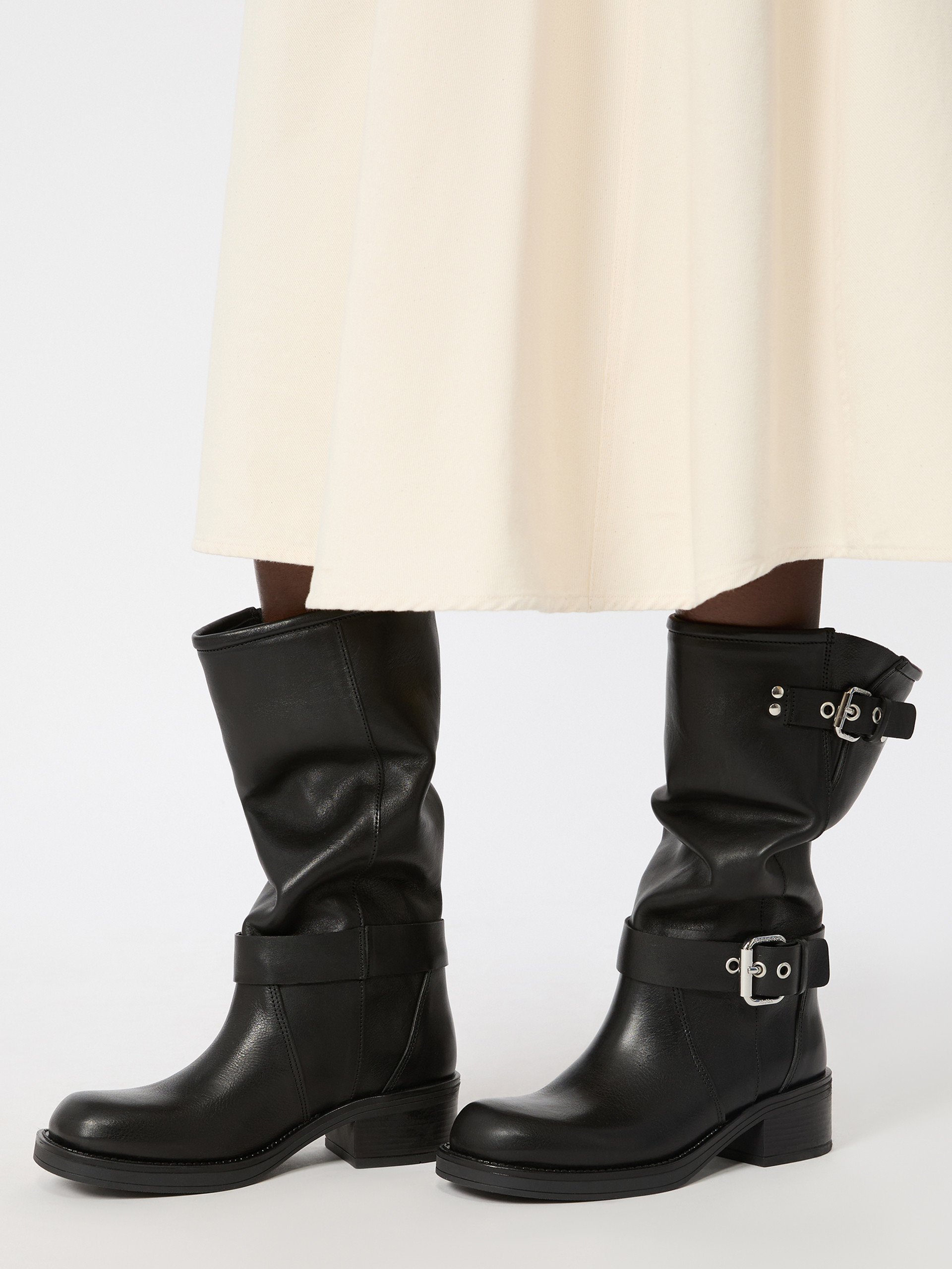 Leather biker boots - BLACK - Weekend Max Mara - 6