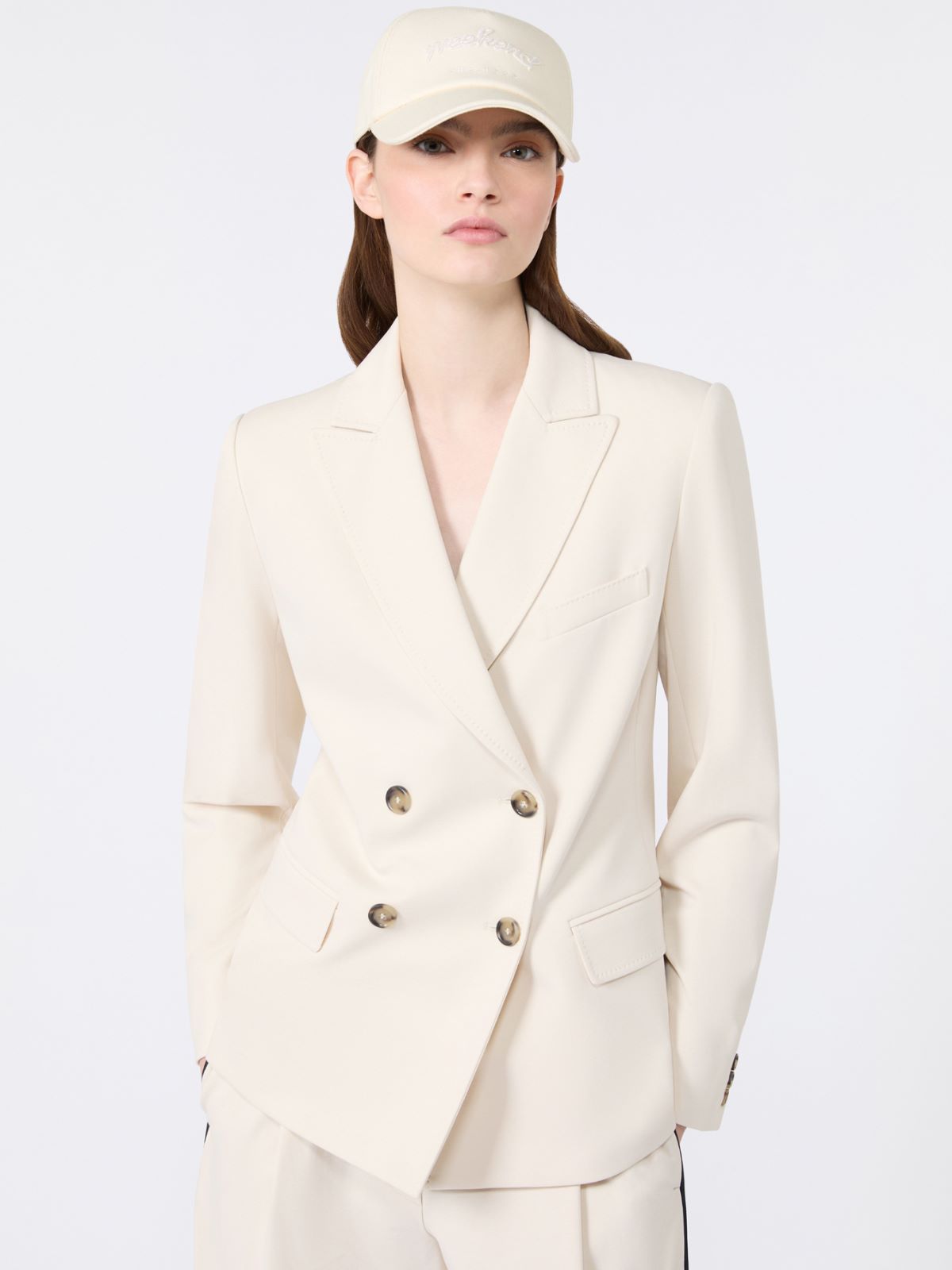 Milano-knit double-breasted jersey blazer - IVORY - Weekend Max Mara - 4