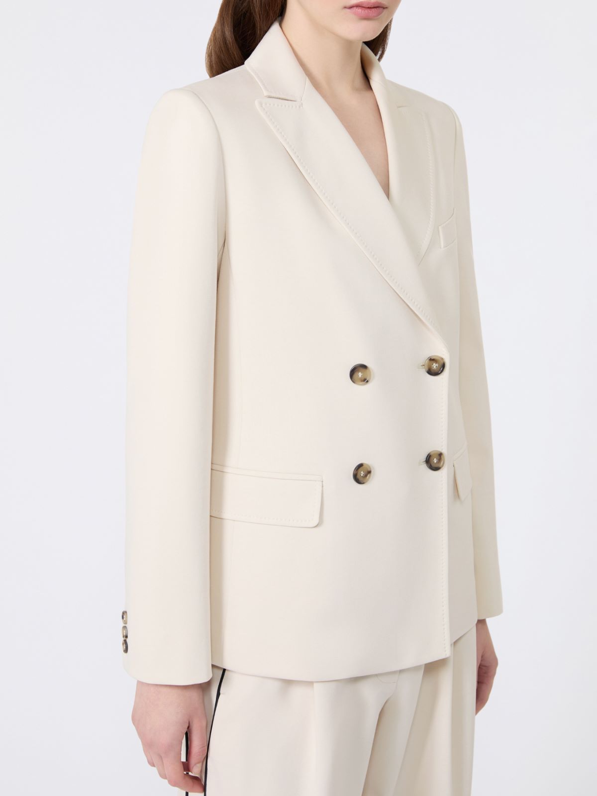 Milano-knit double-breasted jersey blazer - IVORY - Weekend Max Mara - 5