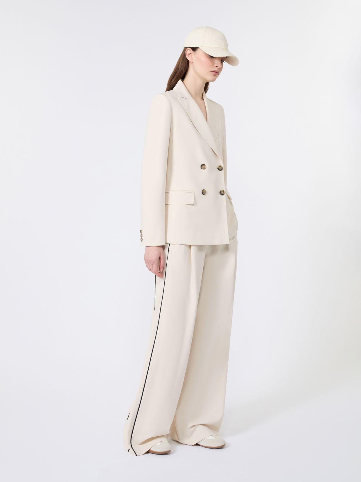 Milano-knit double-breasted jersey blazer - IVORY - Weekend Max Mara