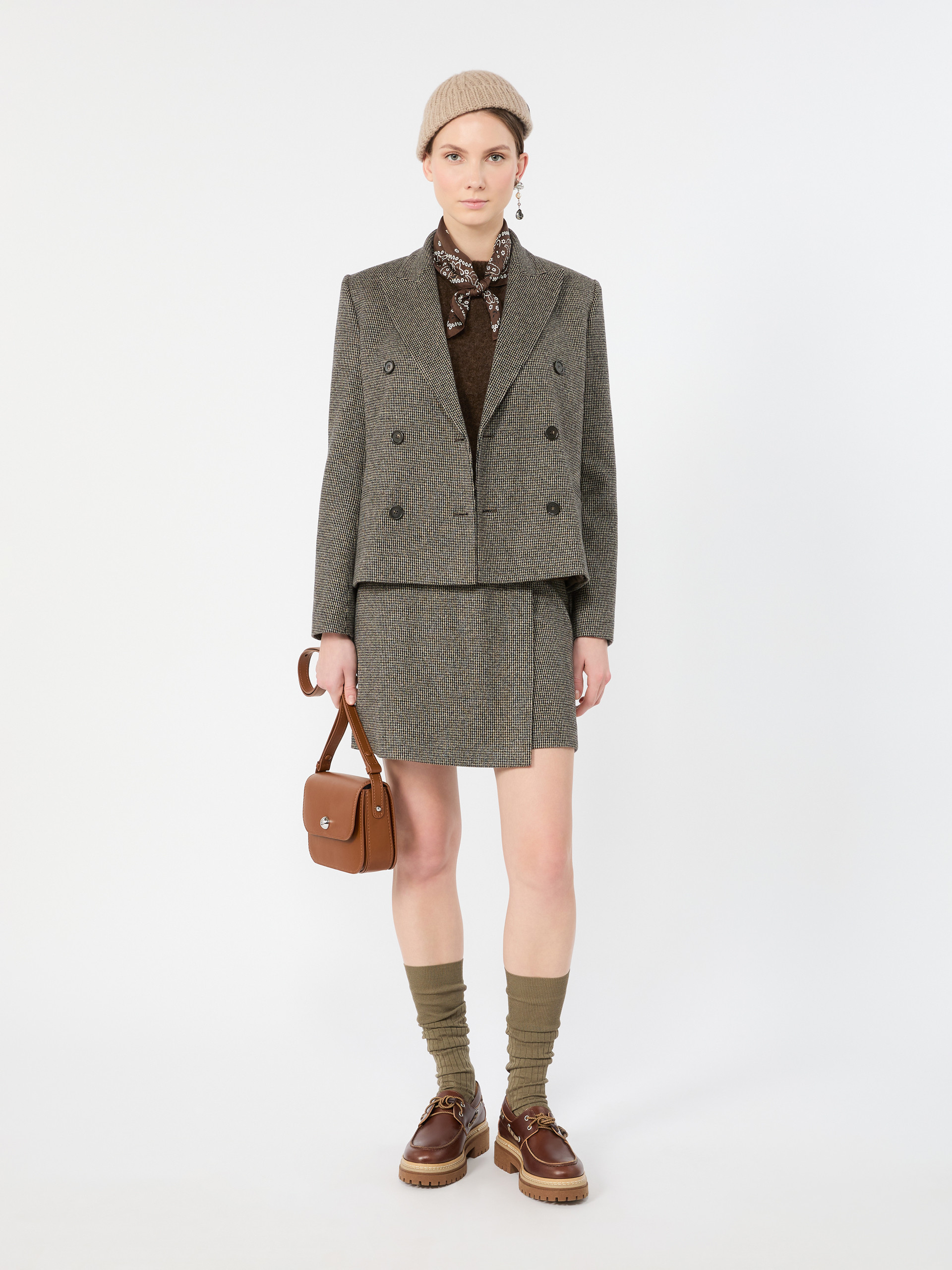 Double-breasted jacket in micro jacquard jersey - Weekend Max Mara