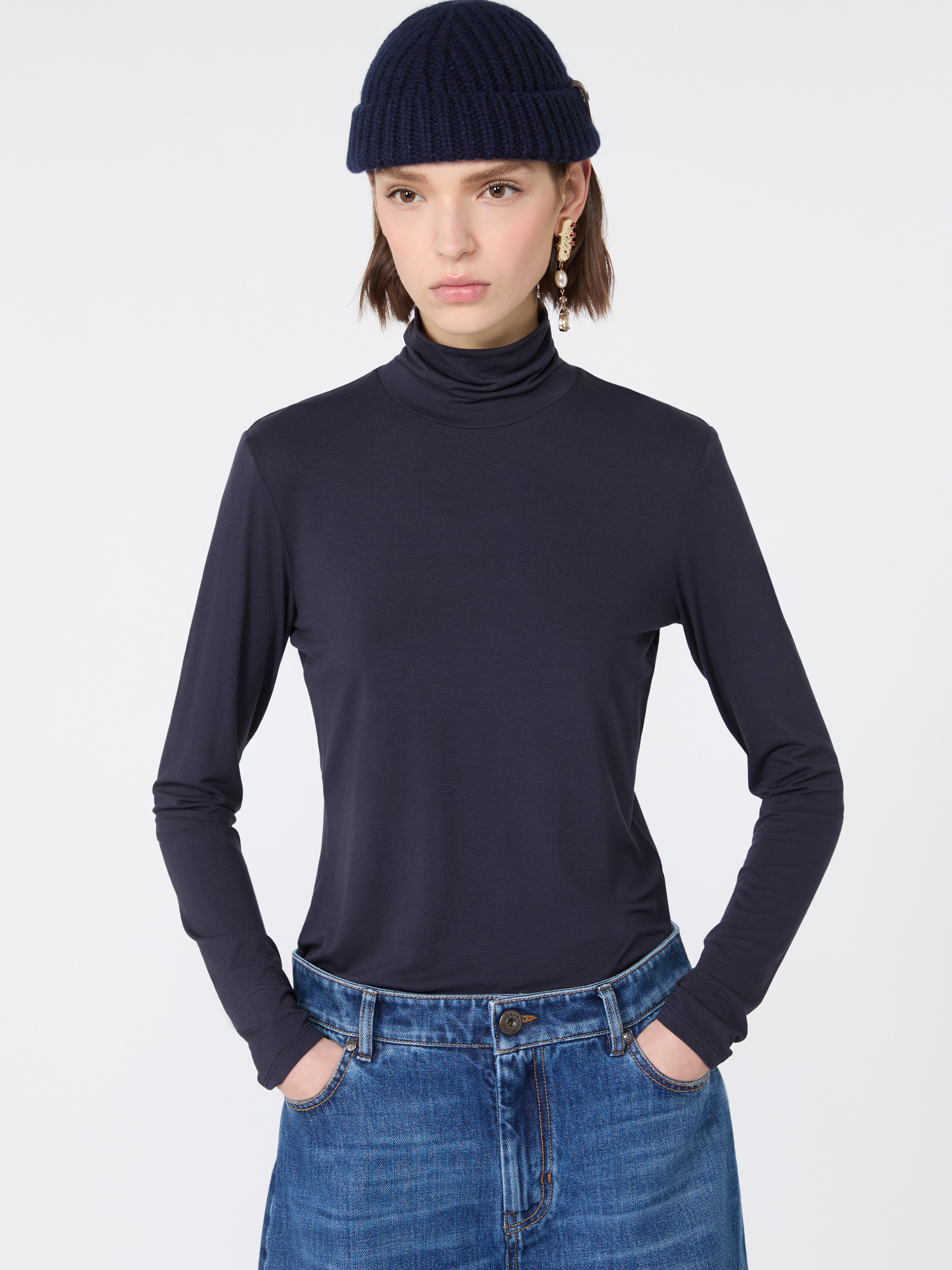 Slim-fit top in stretch viscose jersey - Weekend Max Mara - 4