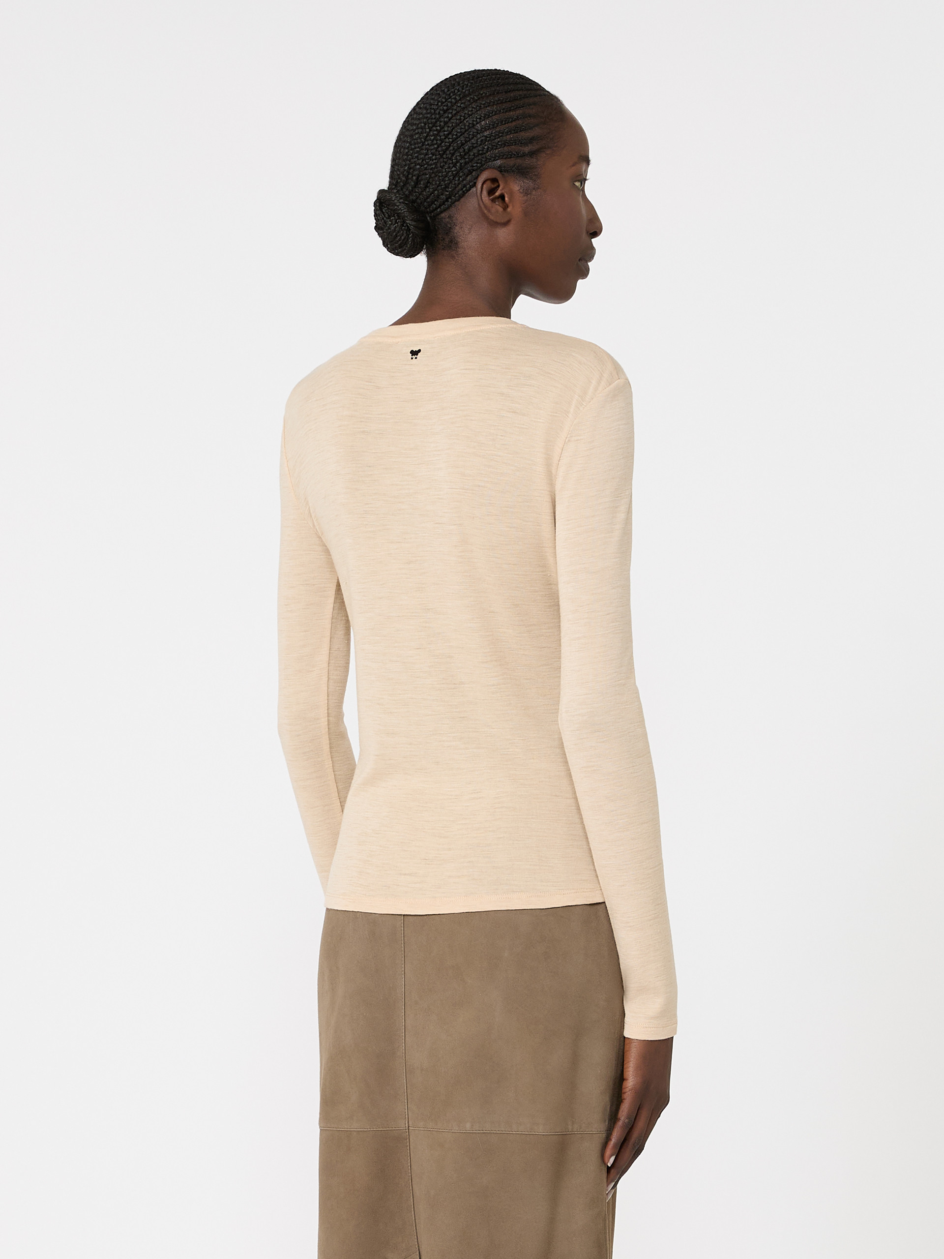 Wool and silk gauze jersey T-shirt - Weekend Max Mara - 3