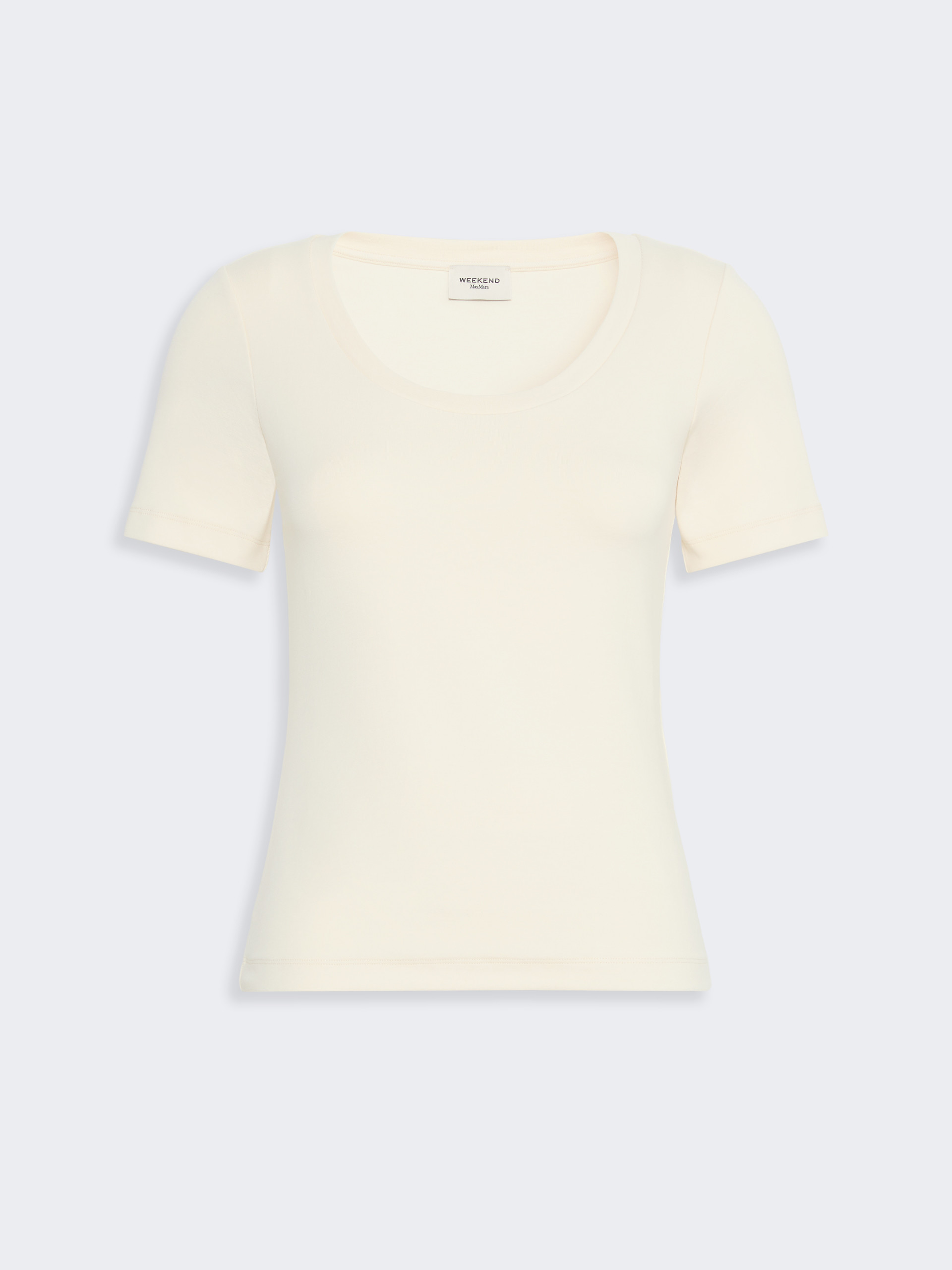 Fine rib-knit jersey T-shirt - IVORY - Weekend Max Mara - 5