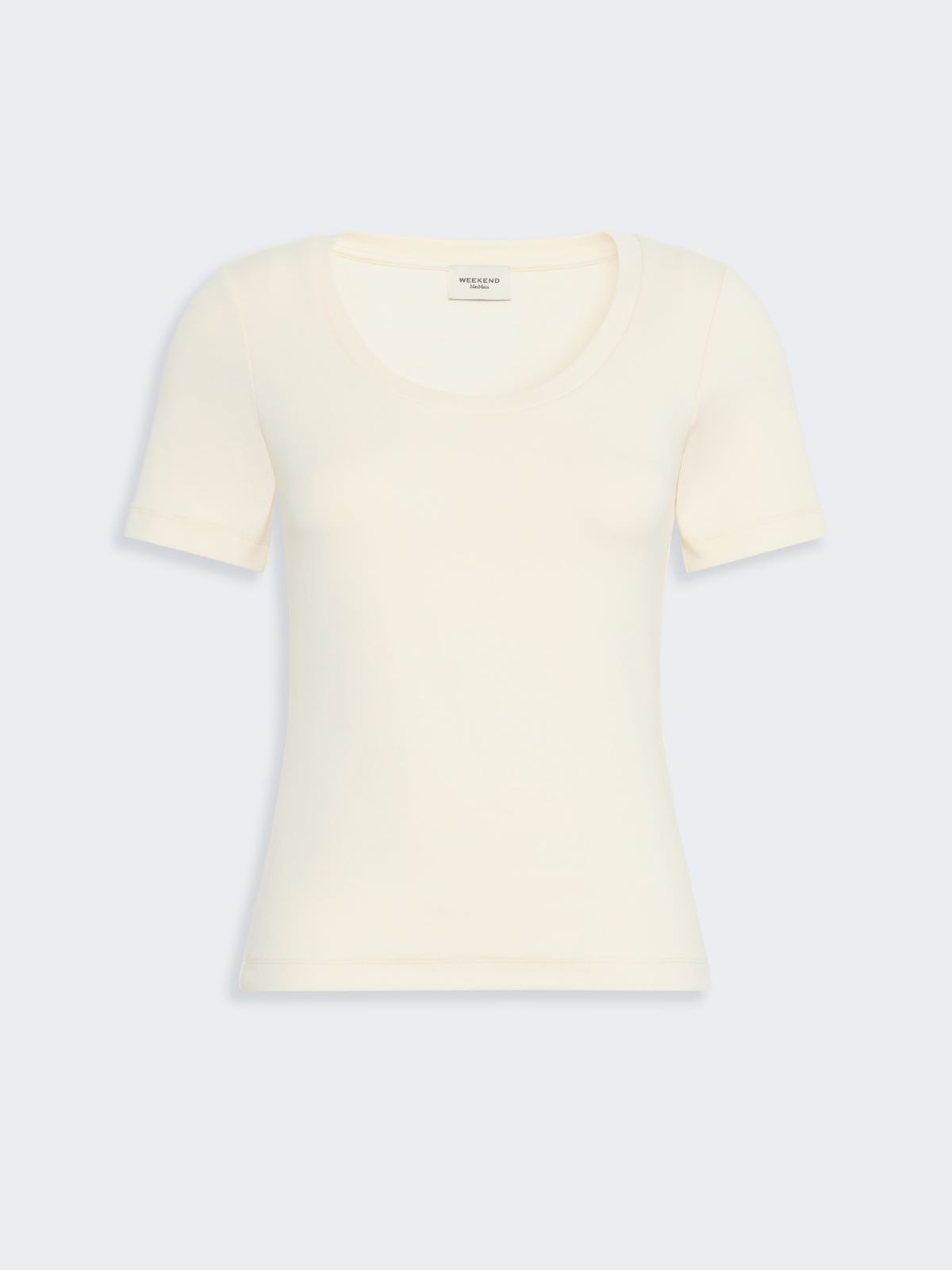 Fine rib-knit jersey T-shirt - IVORY - Weekend Max Mara - 5