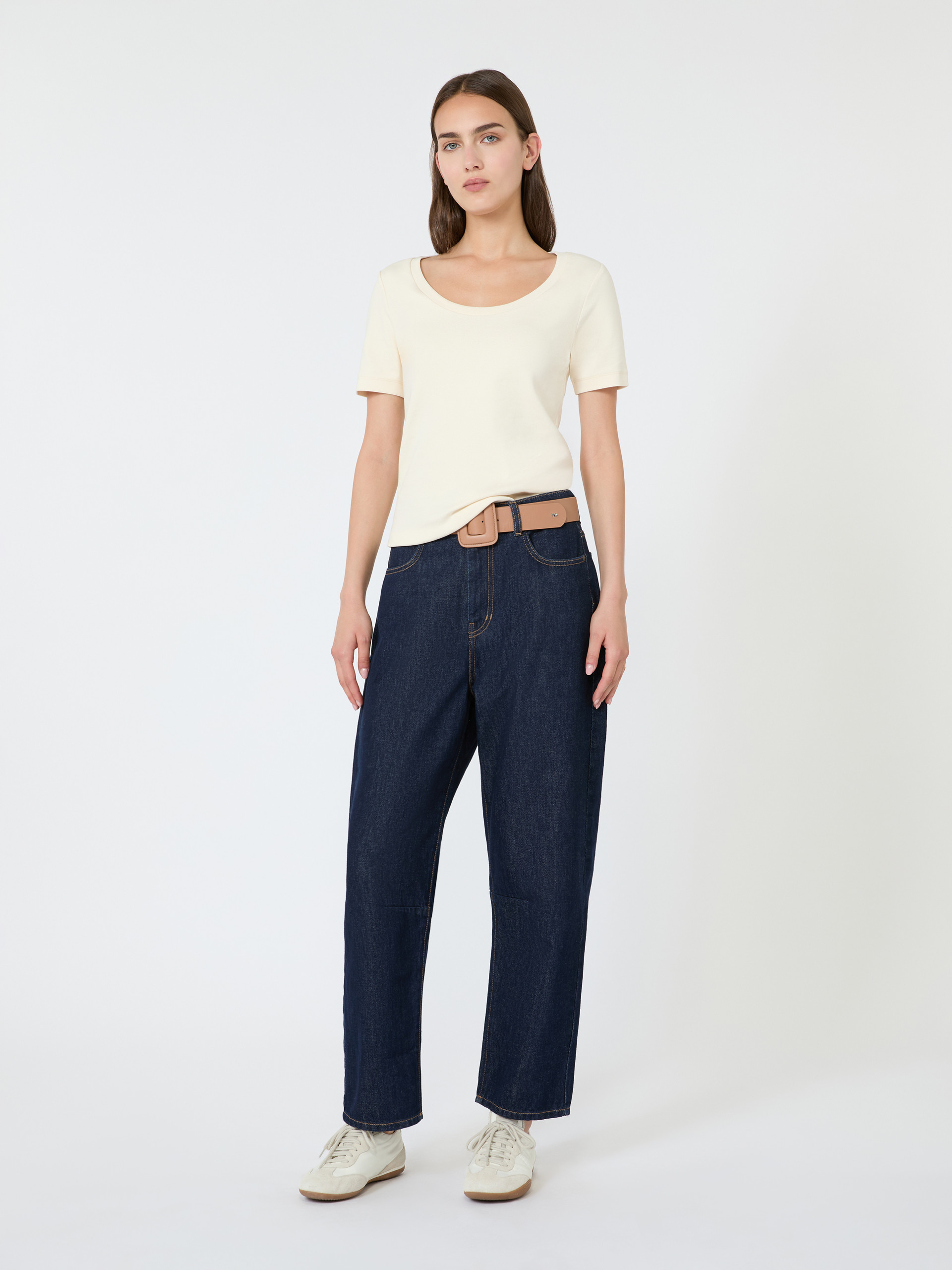 Fine rib-knit jersey T-shirt - IVORY - Weekend Max Mara