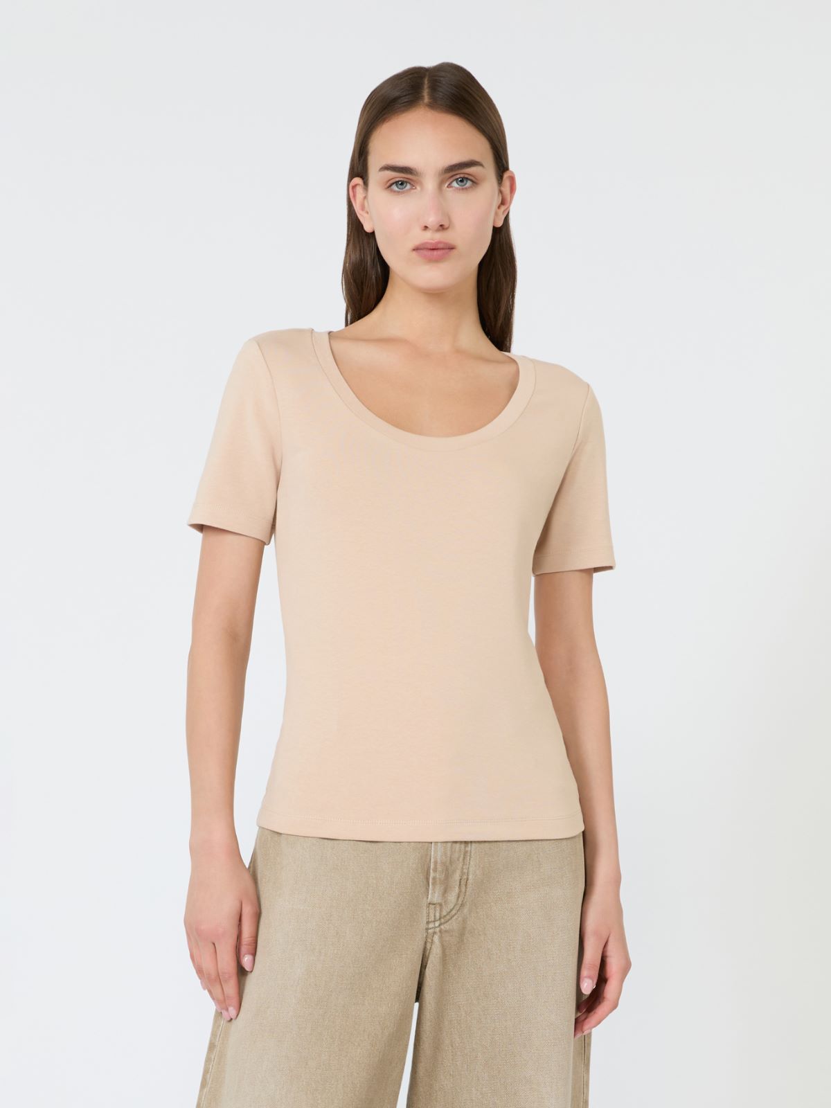 Fine rib-knit jersey T-shirt - PINK - Weekend Max Mara - 2