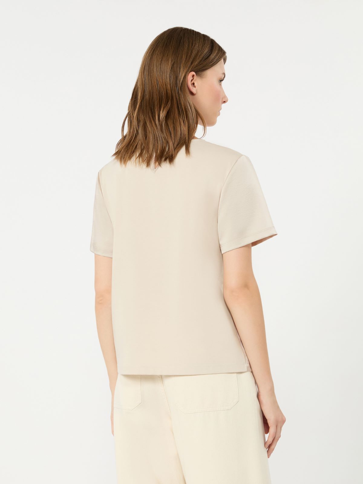 Satin crew-neck T-shirt - IVORY - Weekend Max Mara - 3