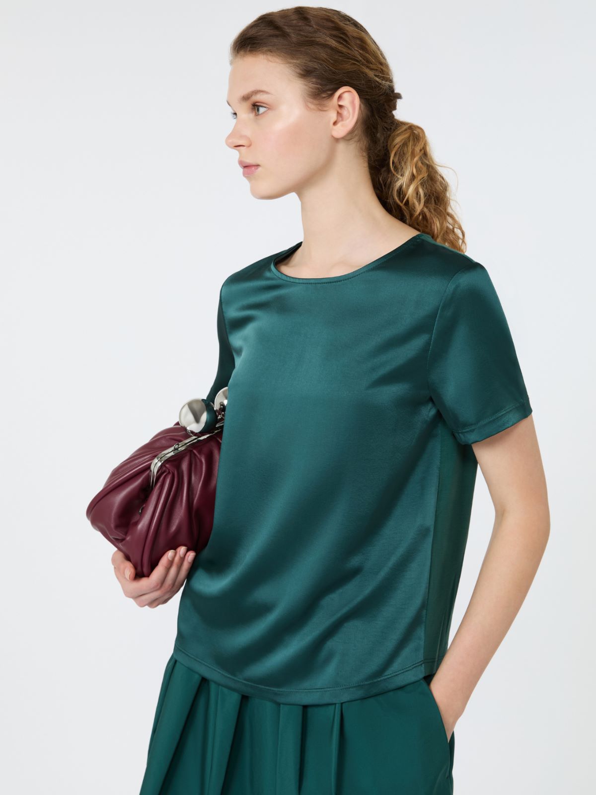 Satin crew-neck T-shirt - Weekend Max Mara - 4