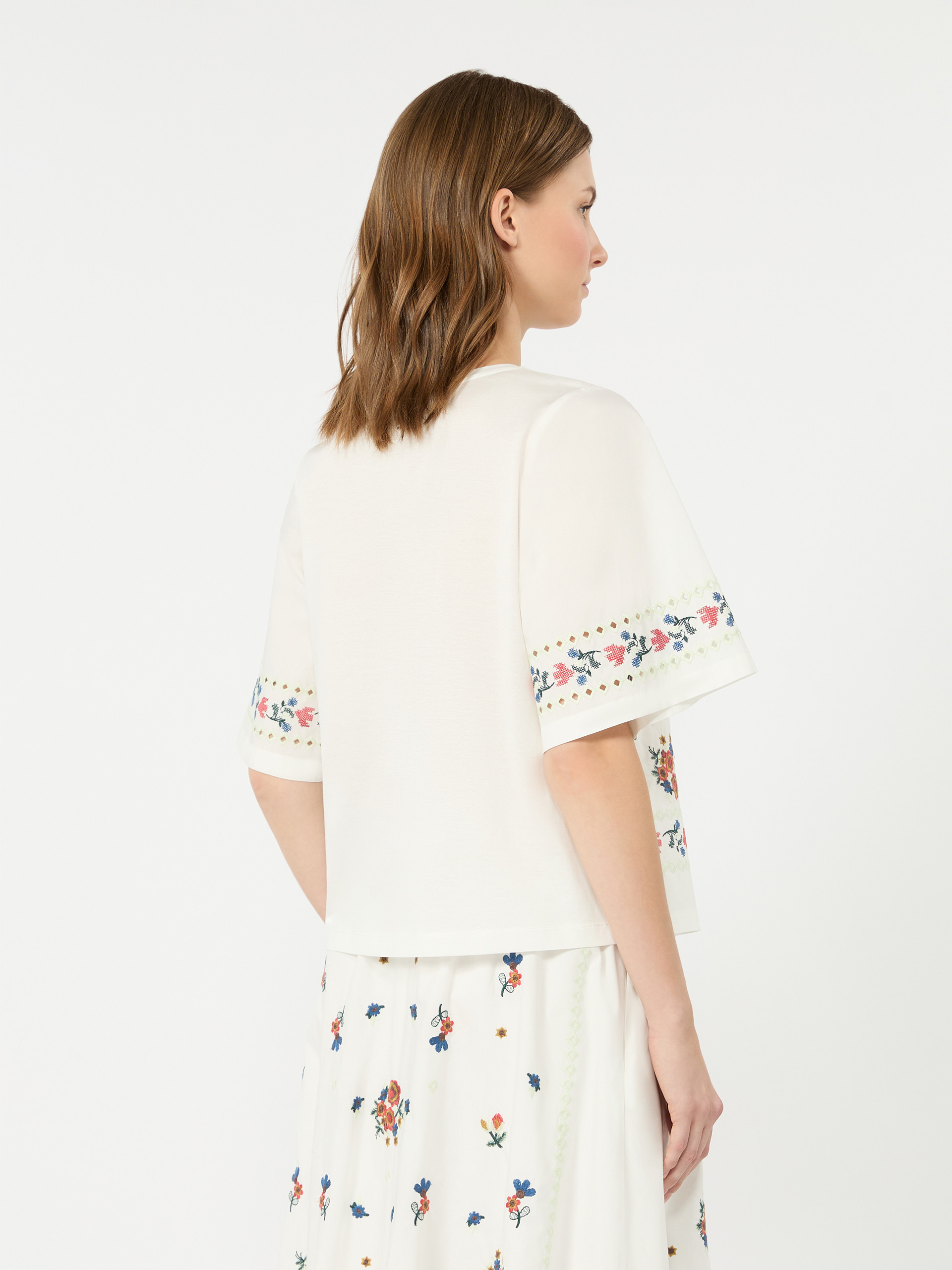 Embroidered T-shirt - WHITE - Weekend Max Mara - 3