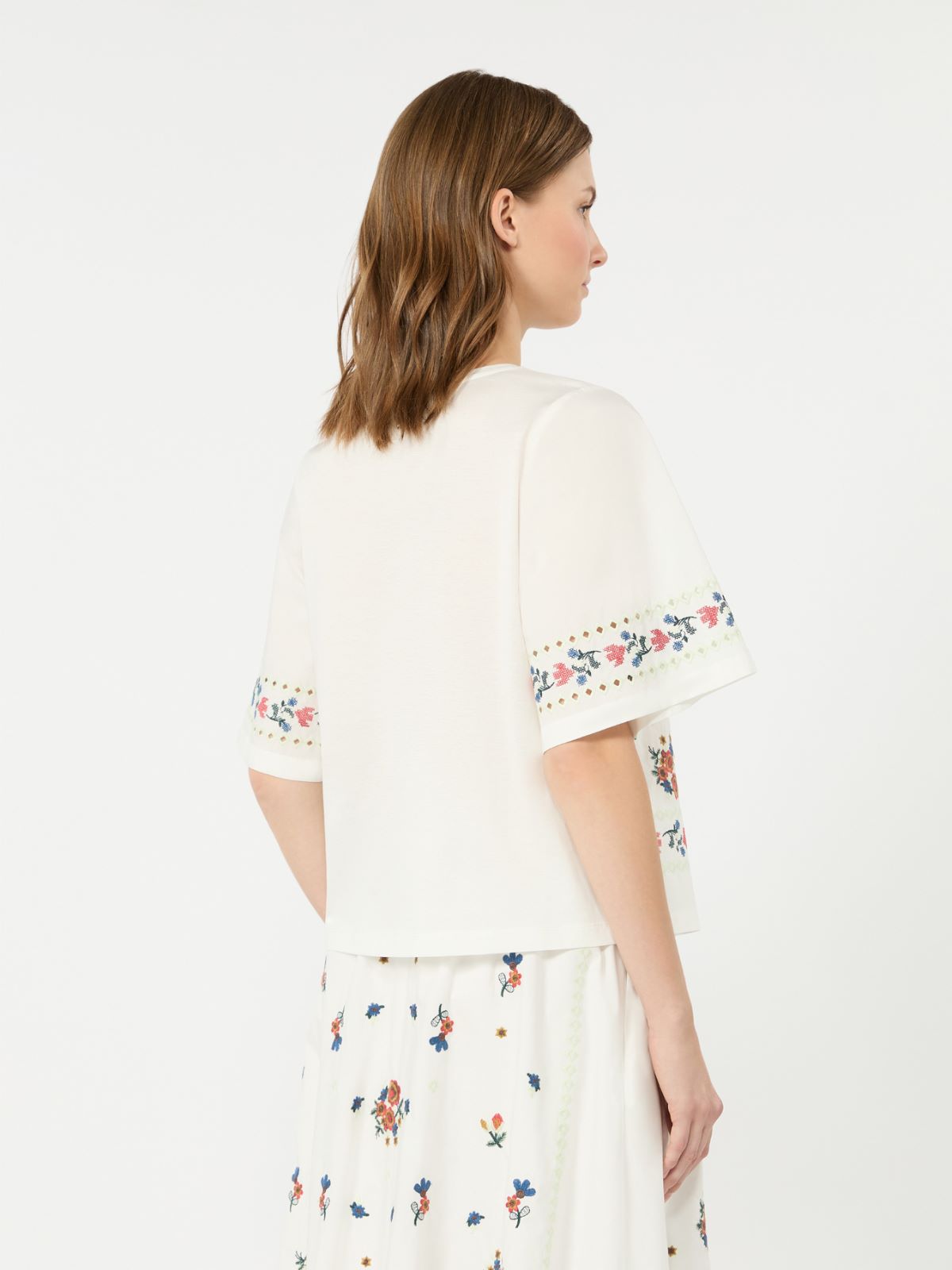 Embroidered T-shirt - WHITE - Weekend Max Mara - 3