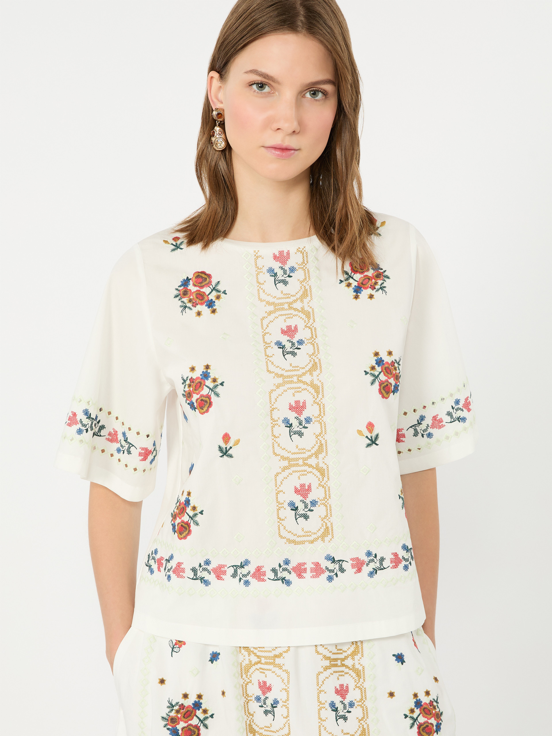 Embroidered T-shirt - WHITE - Weekend Max Mara - 4