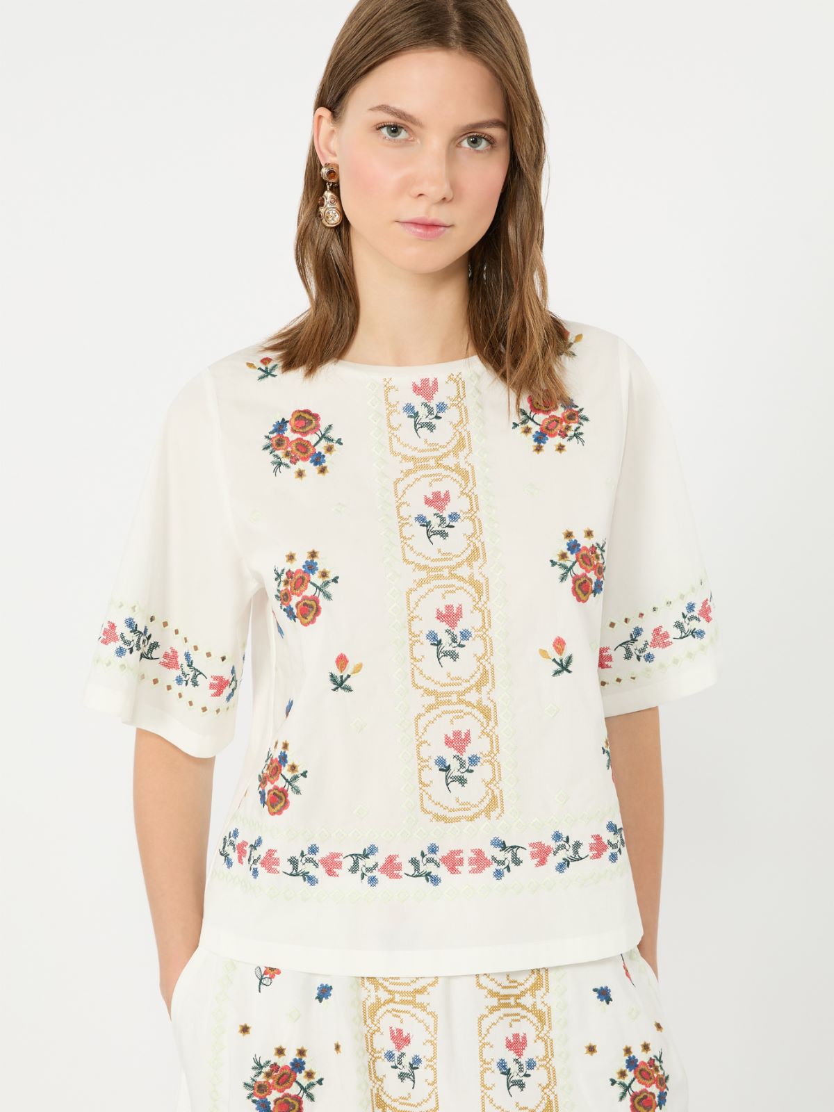 Embroidered T-shirt - WHITE - Weekend Max Mara - 4