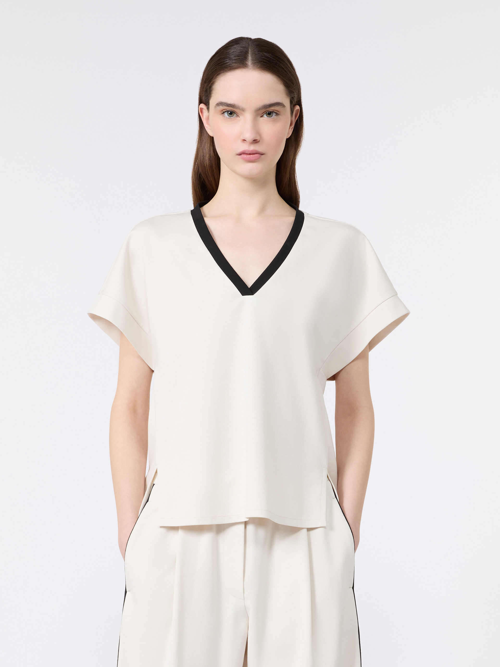 Milano jersey boxy T-shirt - IVORY - Weekend Max Mara - 2