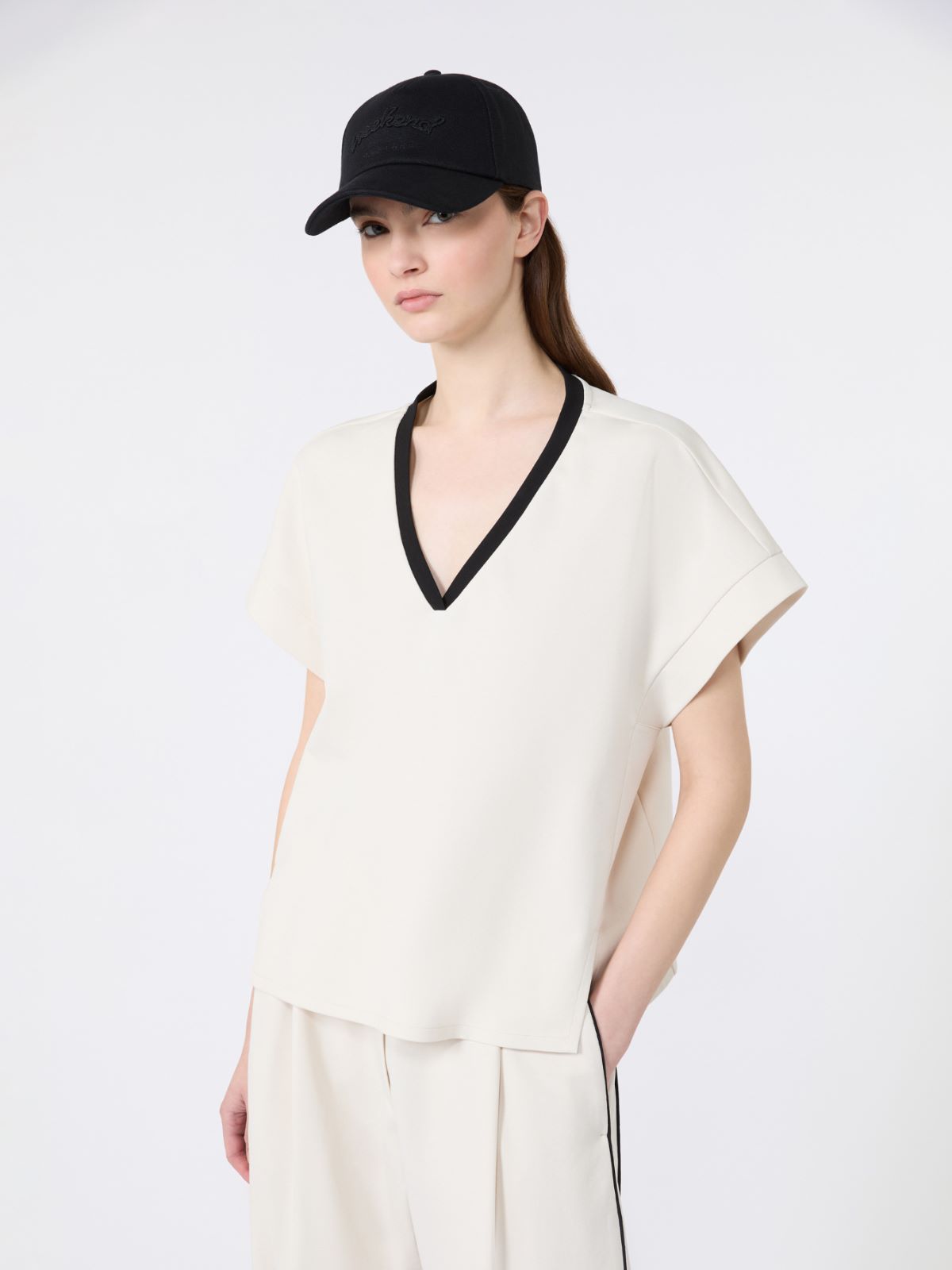 Milano jersey boxy T-shirt - IVORY - Weekend Max Mara - 4
